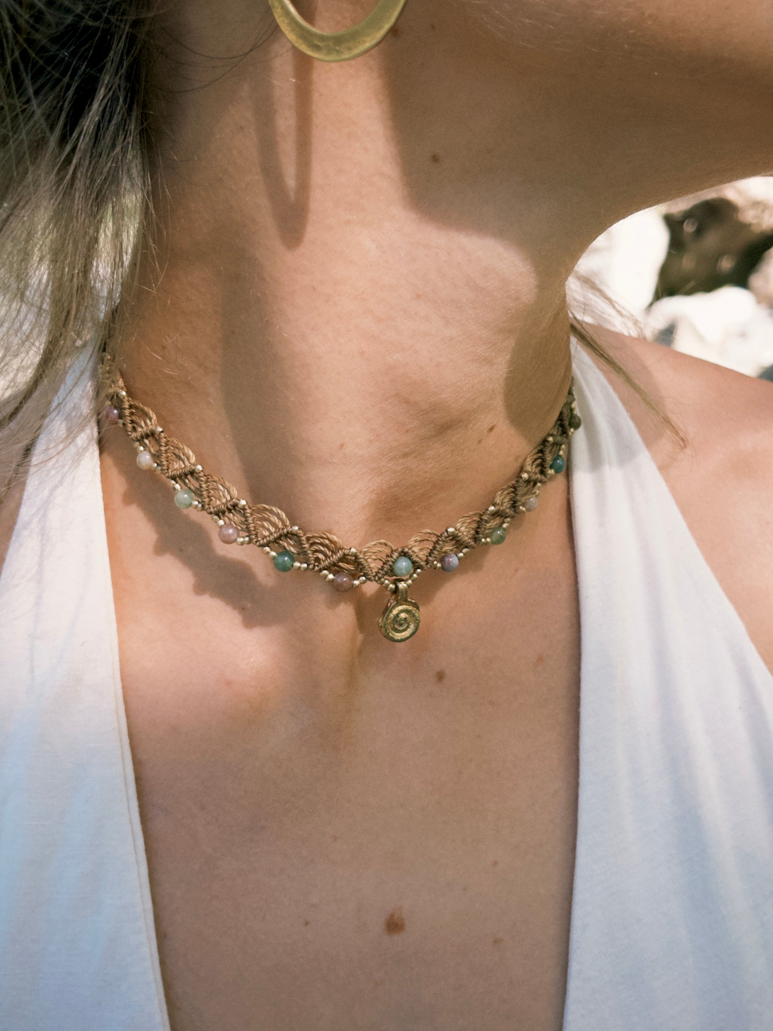Boho choker necklace