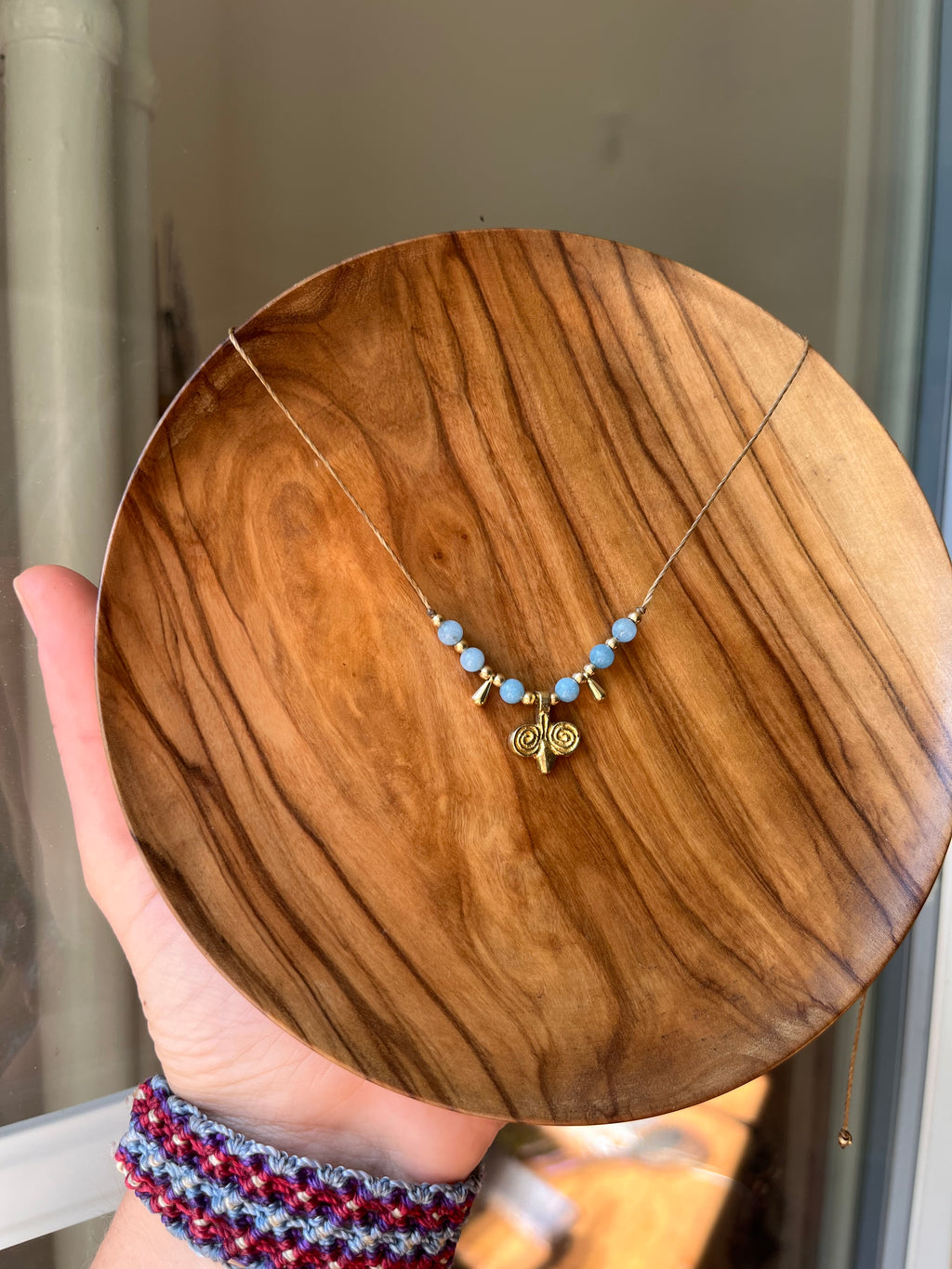 Angelite boho necklace