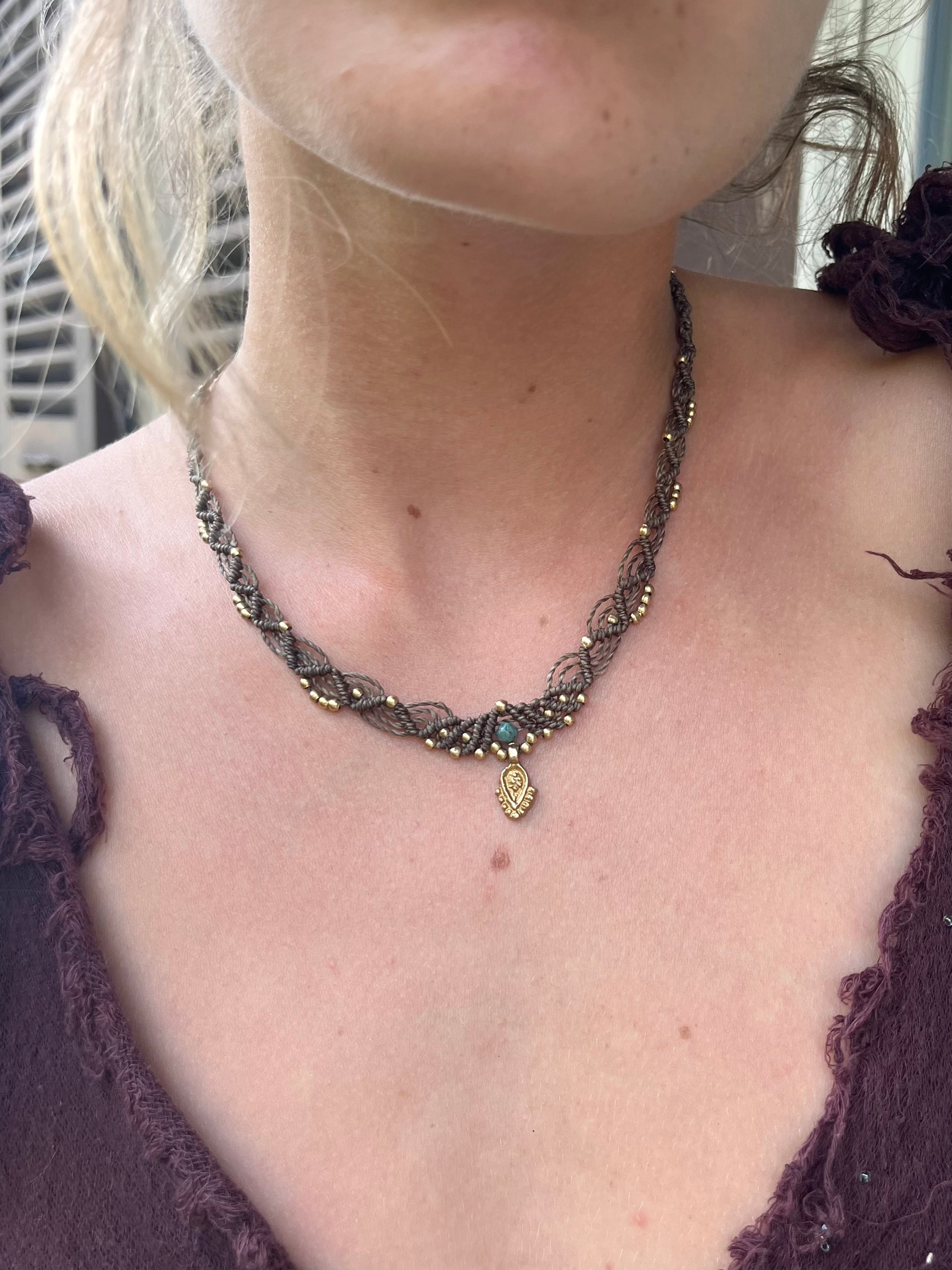 Braun & Olivegrün Choker Halskette