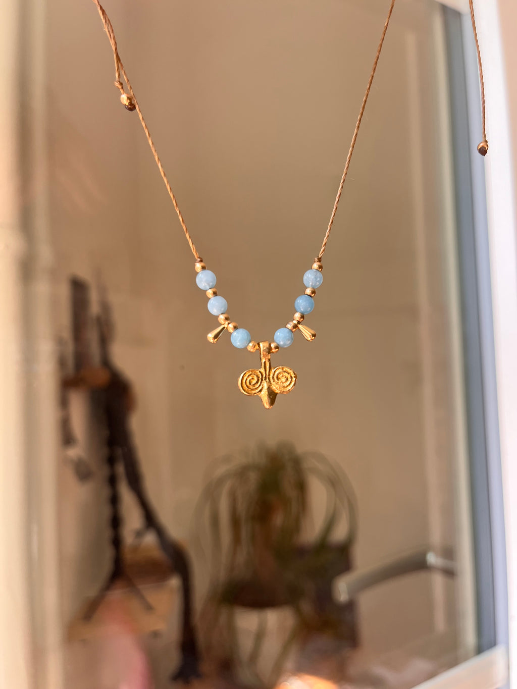 Angelite boho necklace