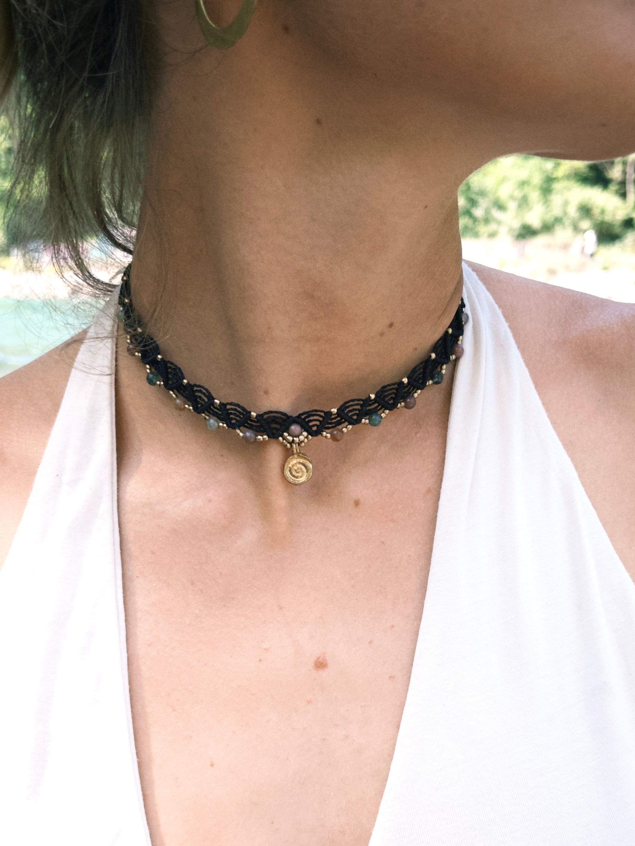 Boho choker necklace