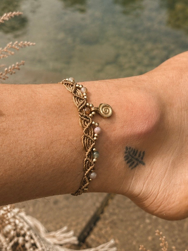 Indian Agate Boho Anklet
