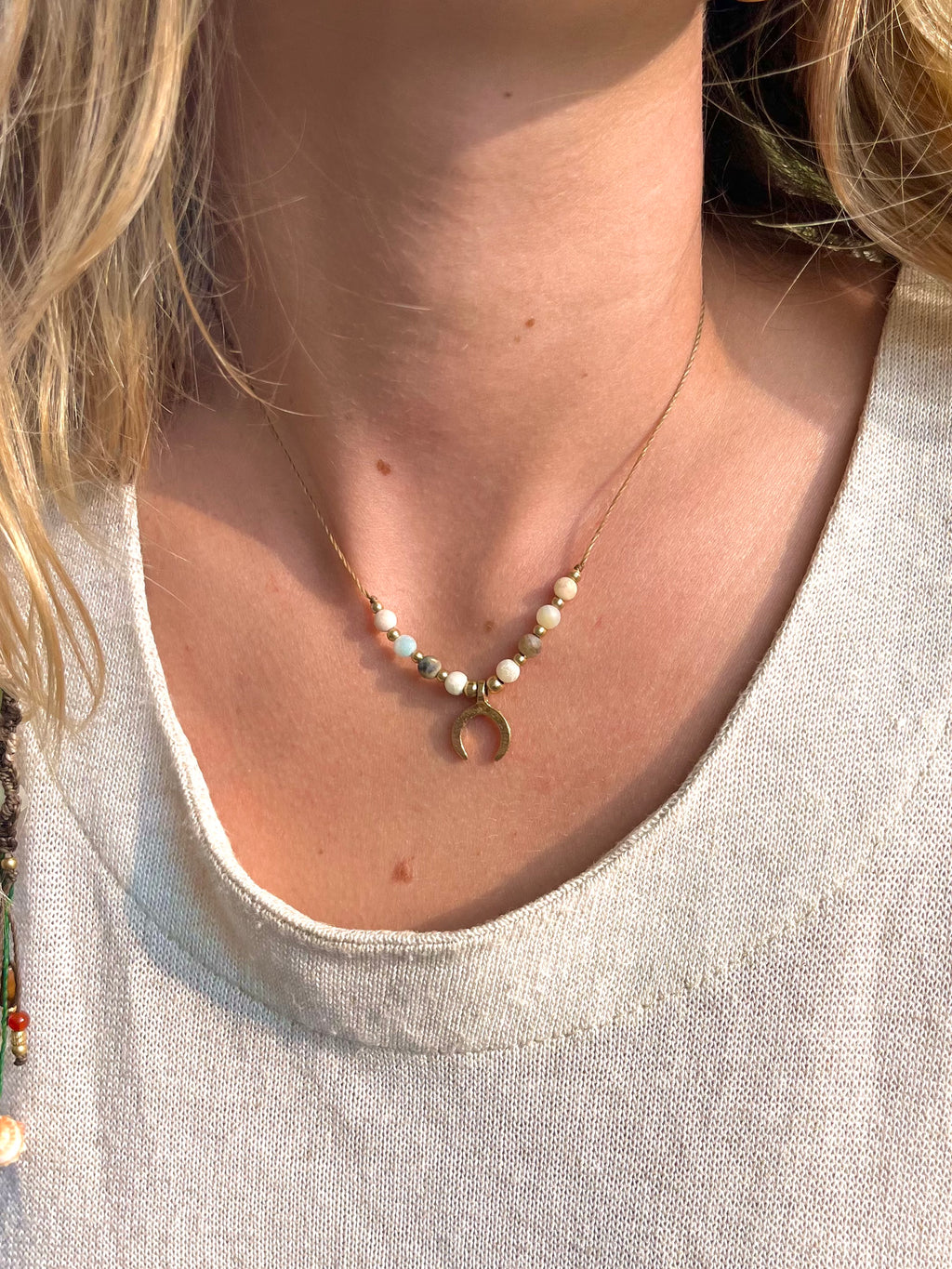 Amazonite stone necklace