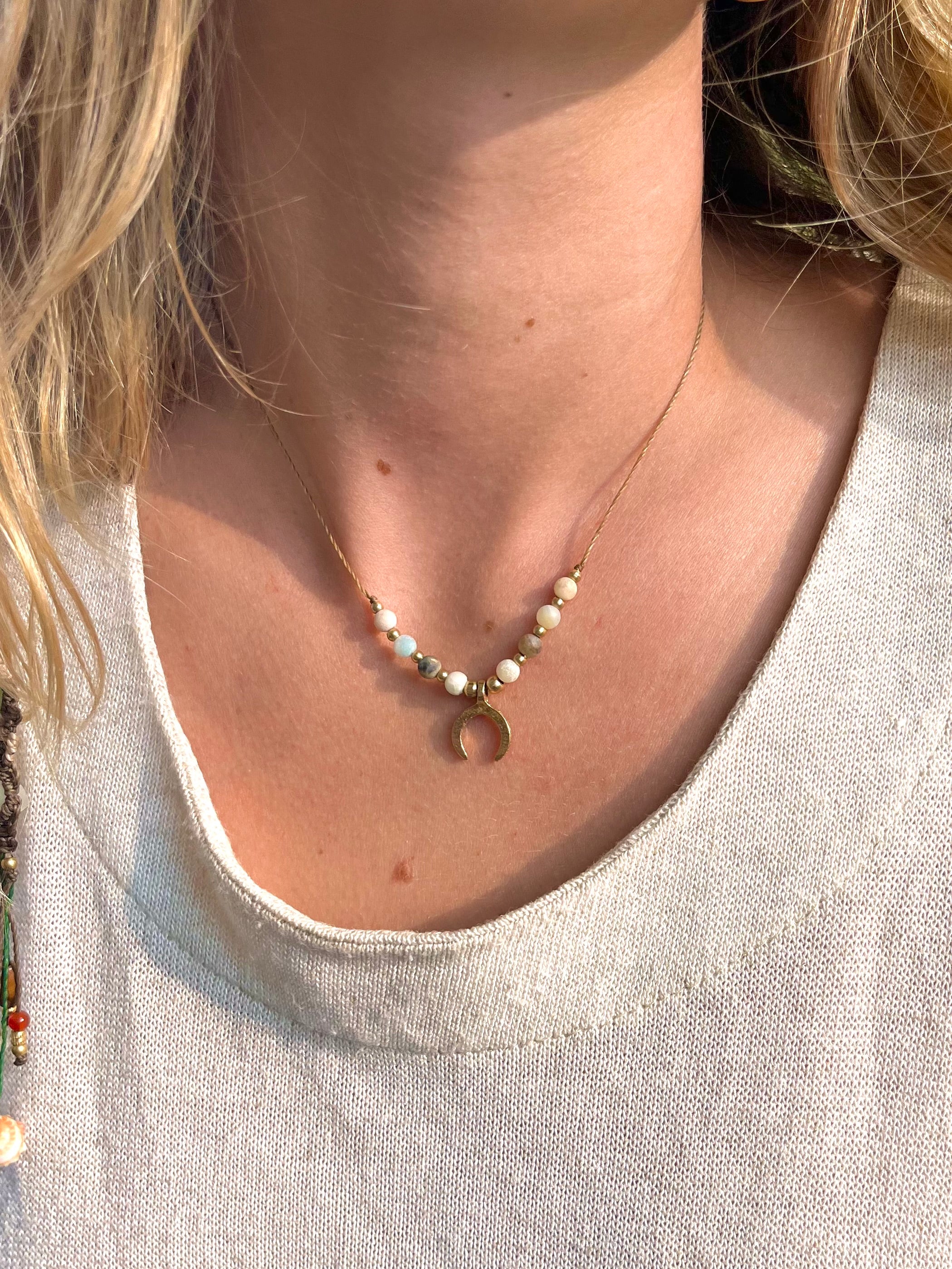 Amazonite stone necklace