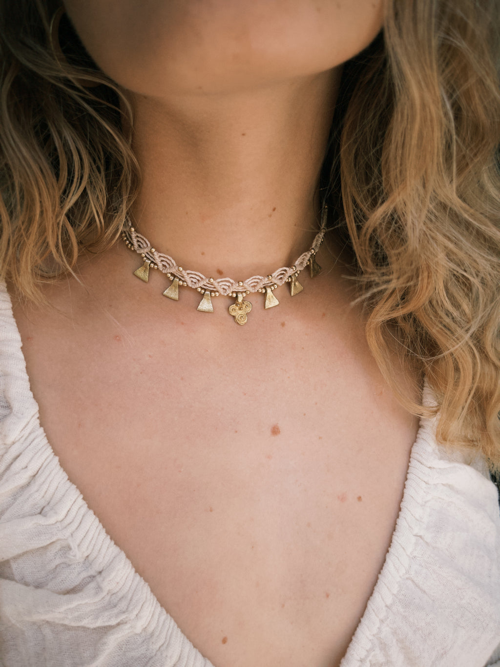 Macrame Jewelry Set – Choker Necklace & Anklet