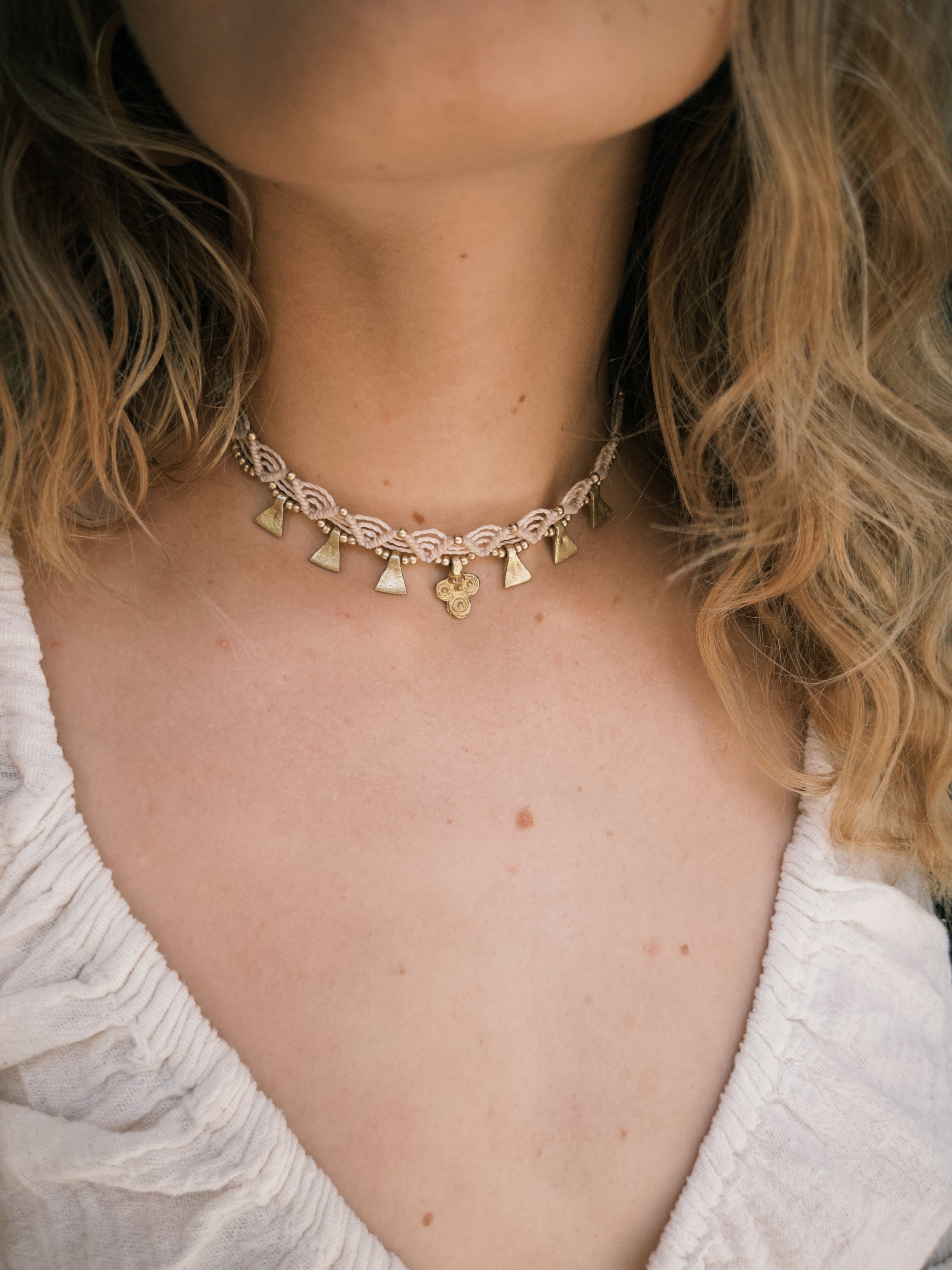 Macrame Jewelry Set – Choker Necklace & Anklet