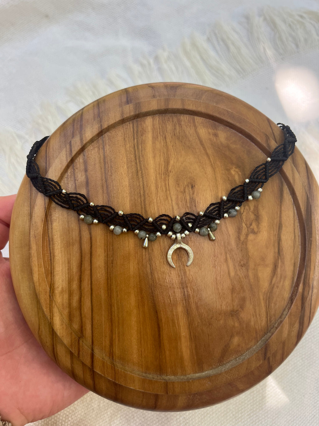 Labradorite luna choker