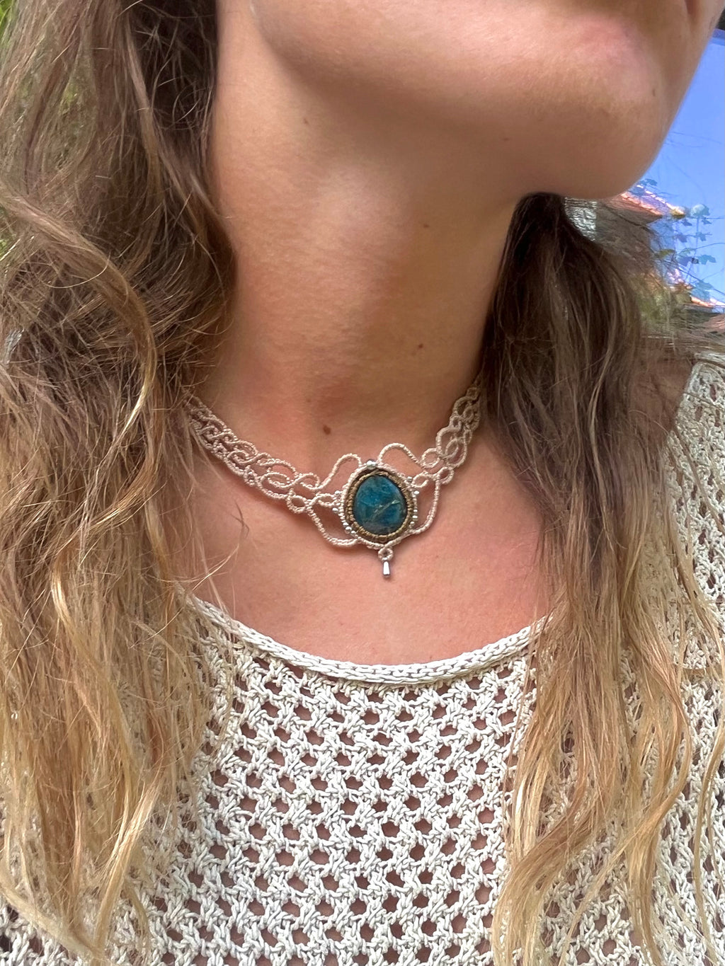 Apatite choker necklace