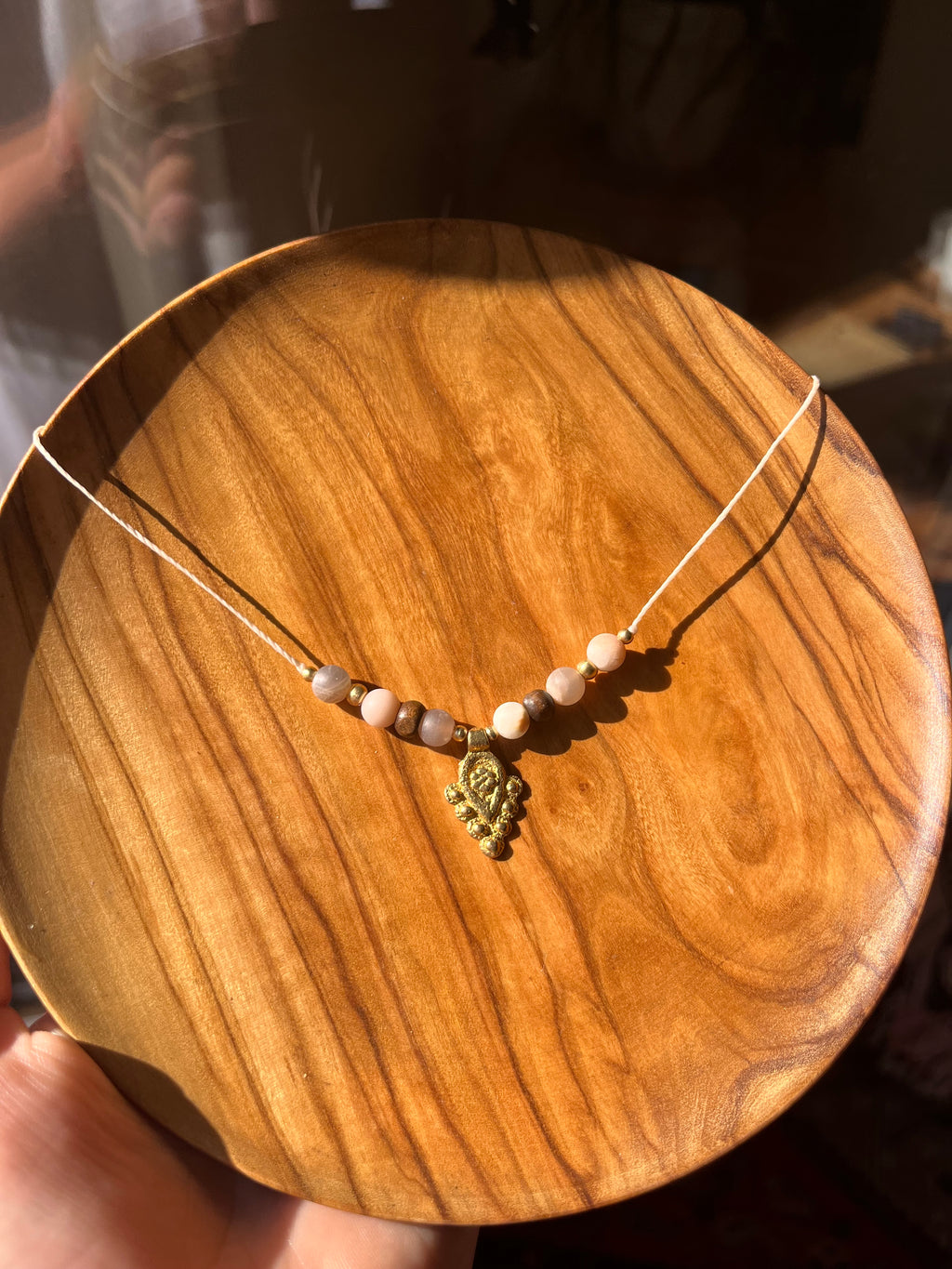 Sunstone boho necklace