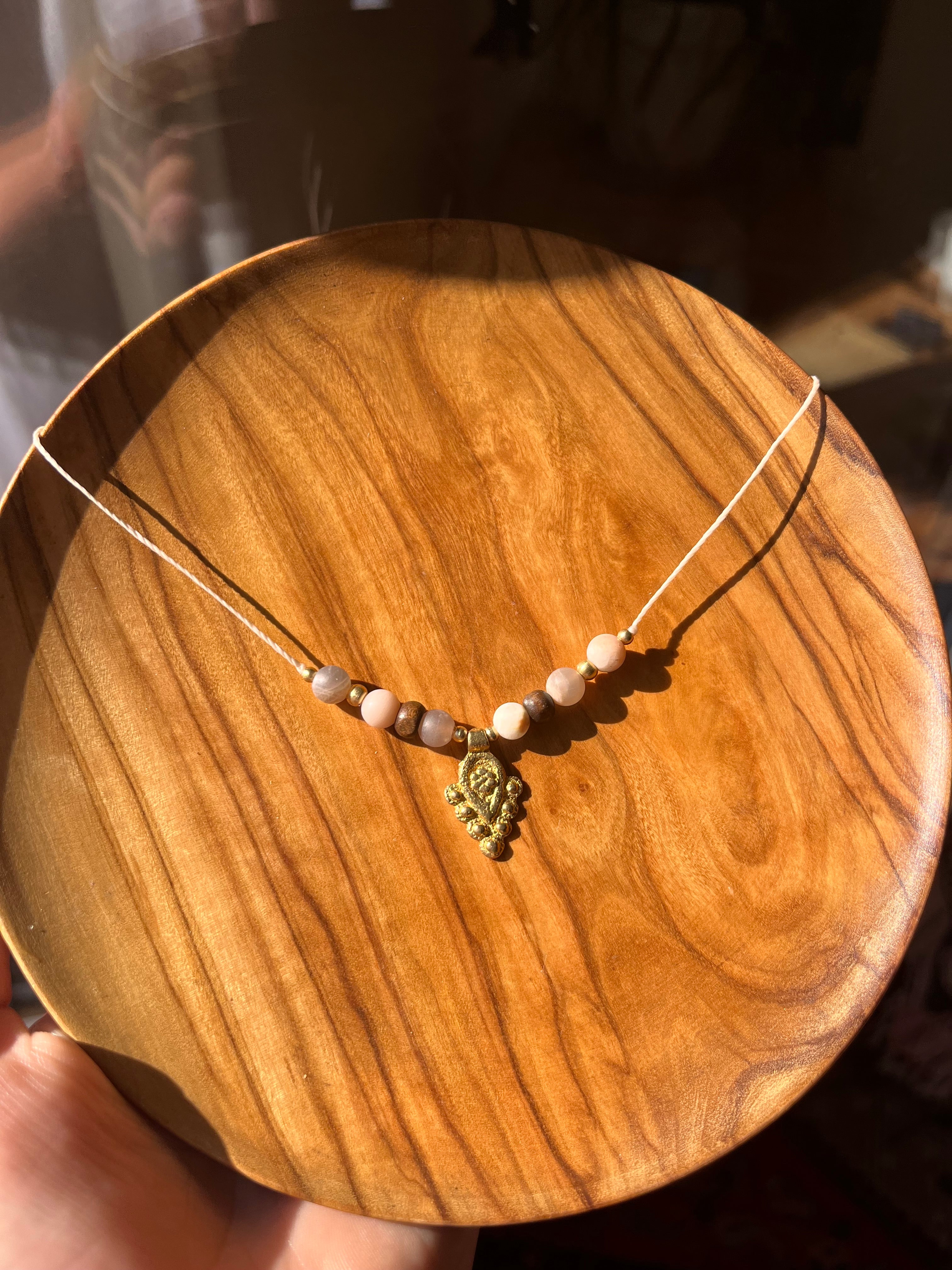 Sunstone boho necklace