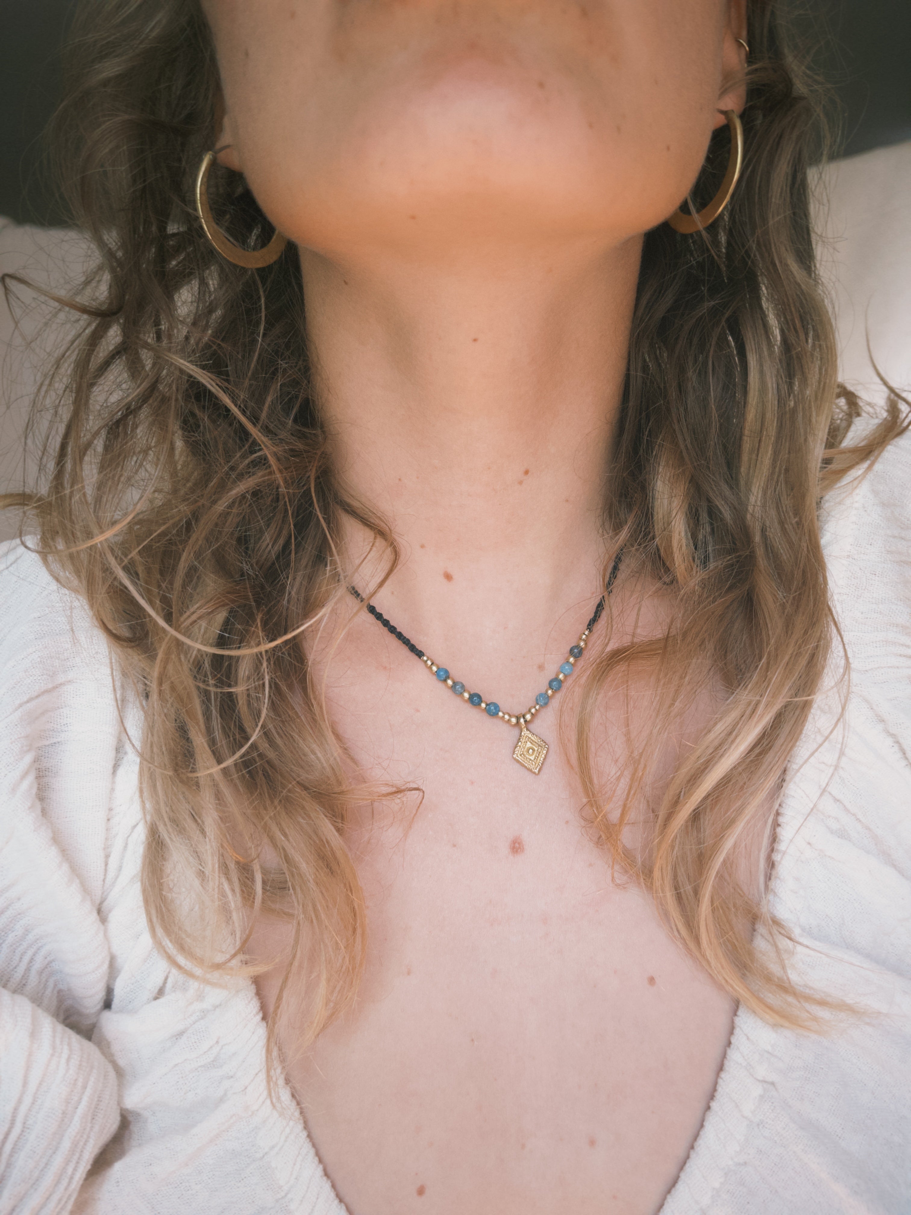 Apatite Pendant Necklace – Adjustable Boho Gemstone Necklace