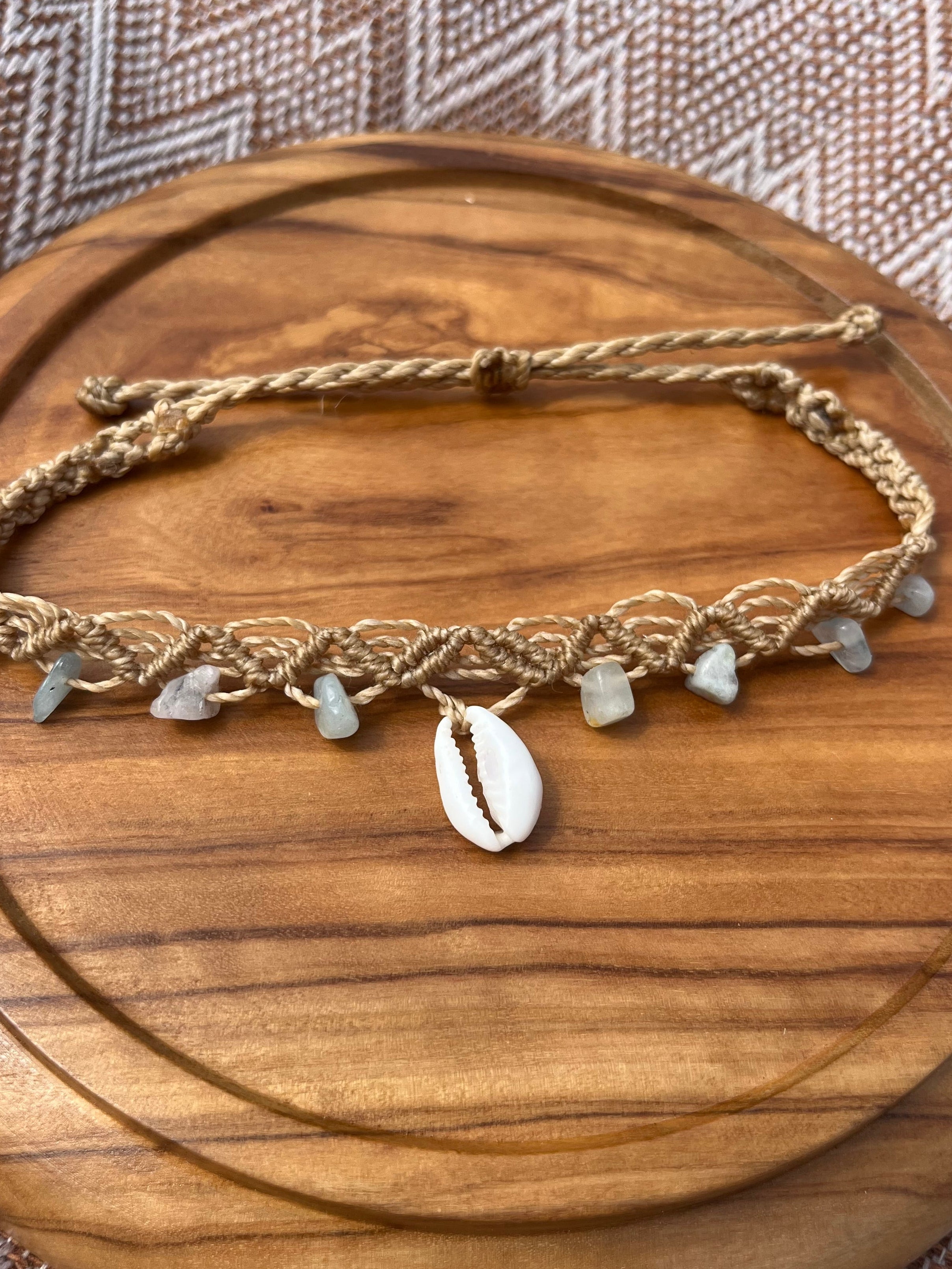 Amazonite & Shell Boho Anklet