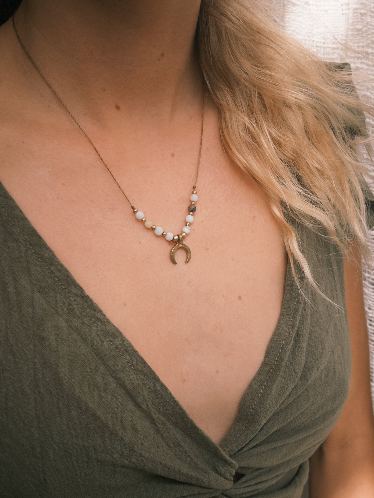 Amazonite stone necklace