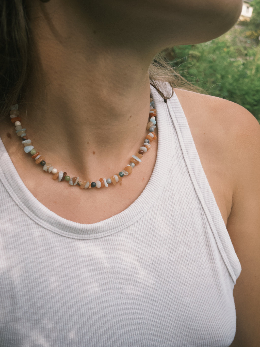 Mixed Gemstone Chip Necklace
