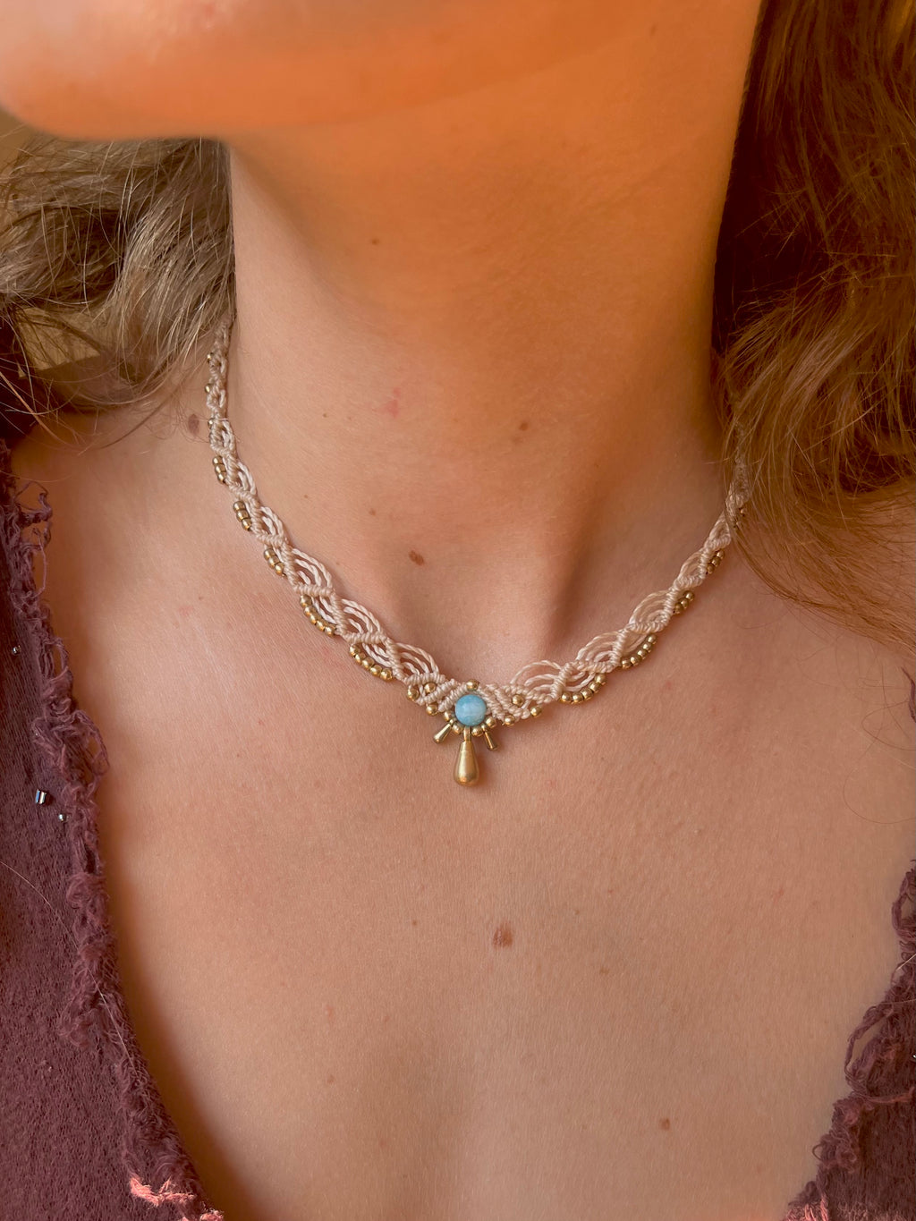 Larimar choker Halskette