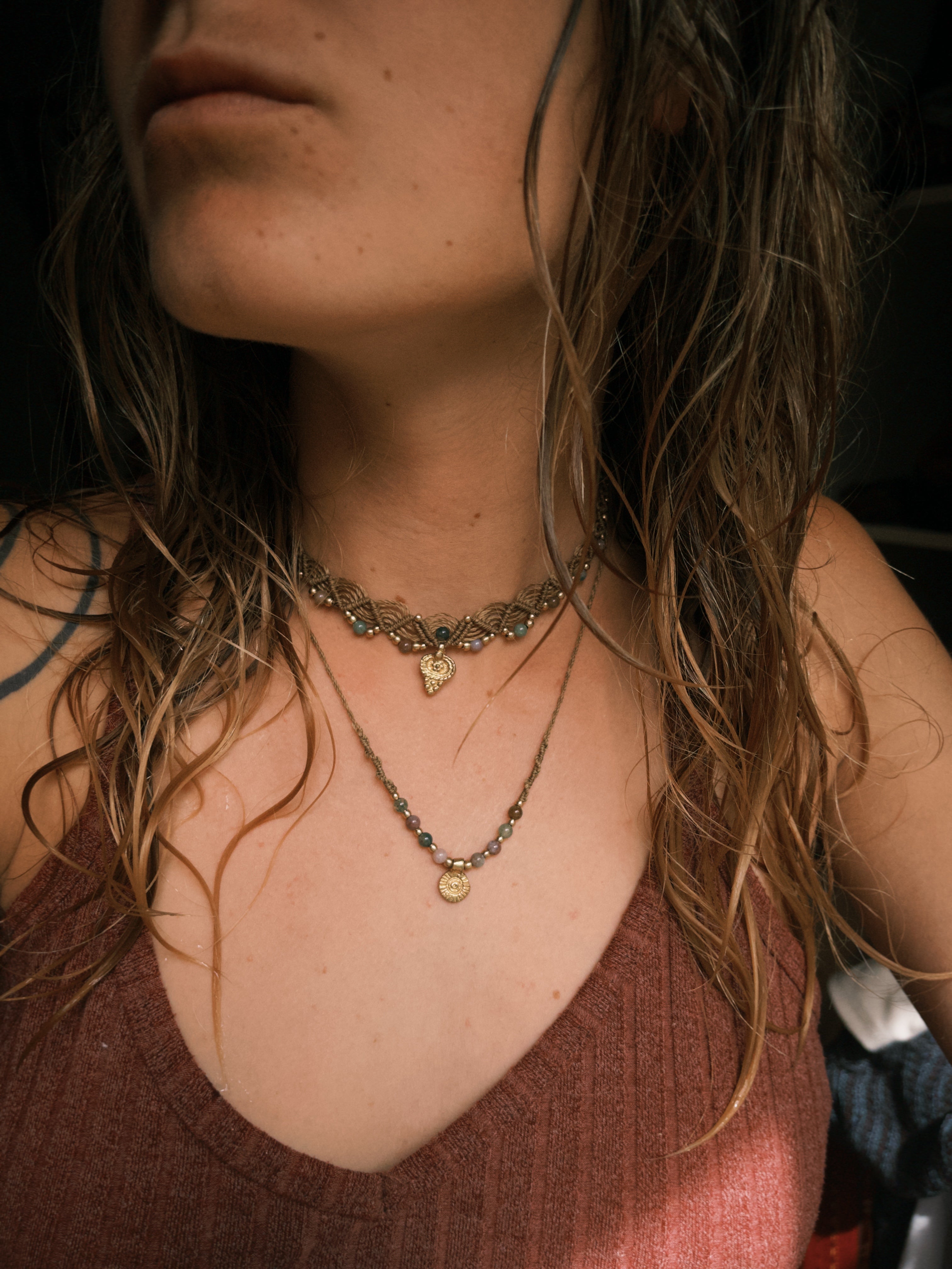 Boho Necklace Set • Indian Agate Gemstone Jewelry