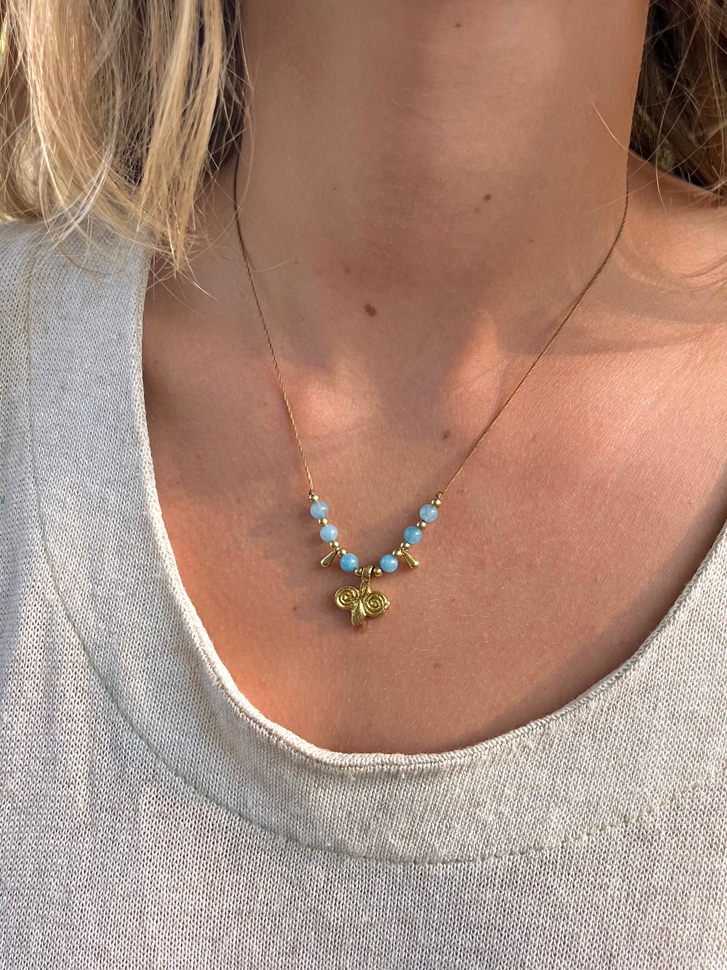 Angelite boho necklace