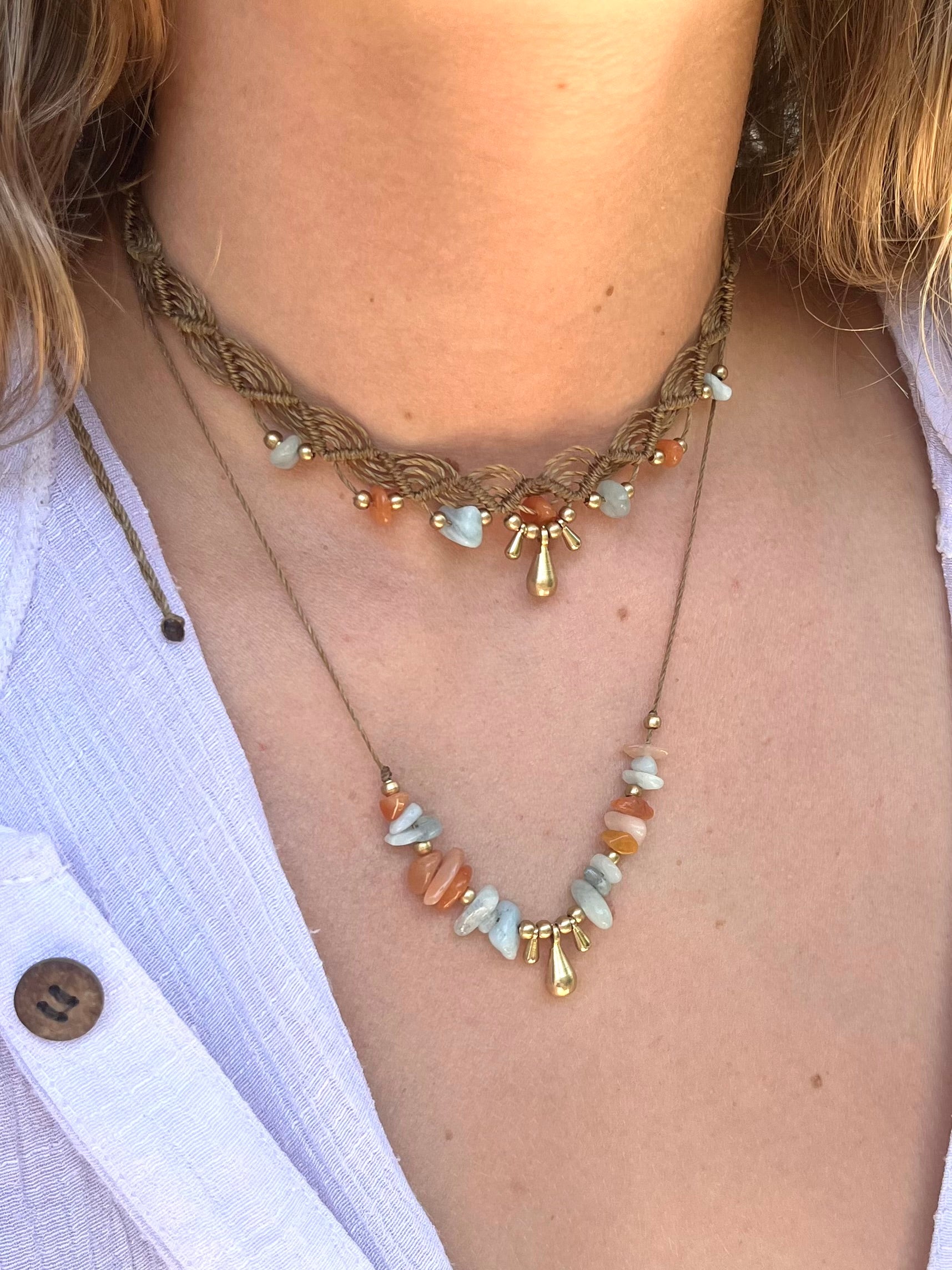 Choker Halskette + Steinkette