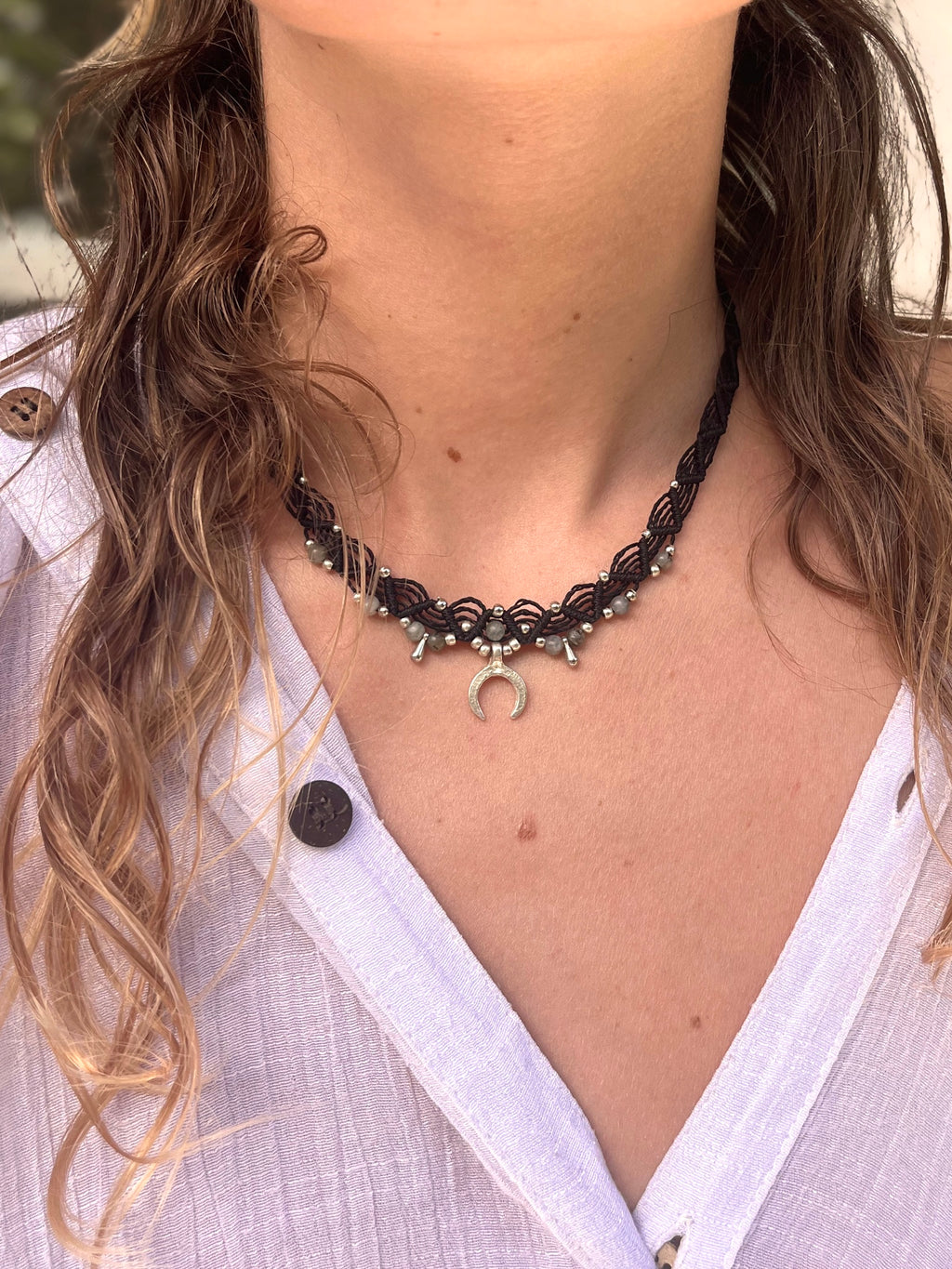 Labradorite luna choker