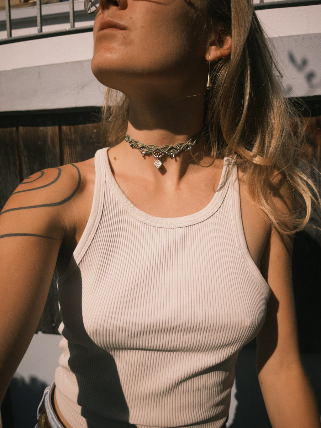 Olivgrüne choker Halskette 