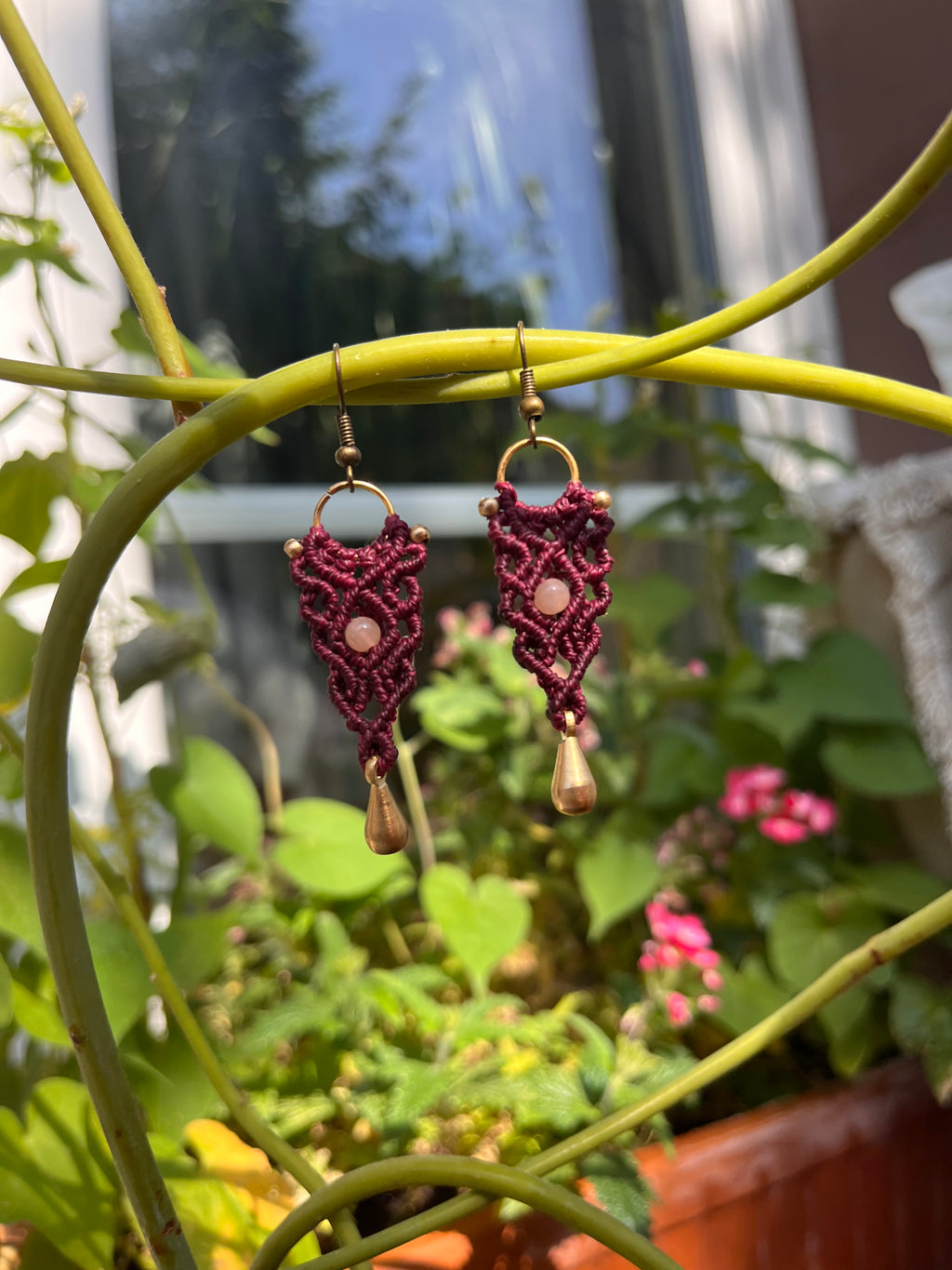 Sunstone purple earrings