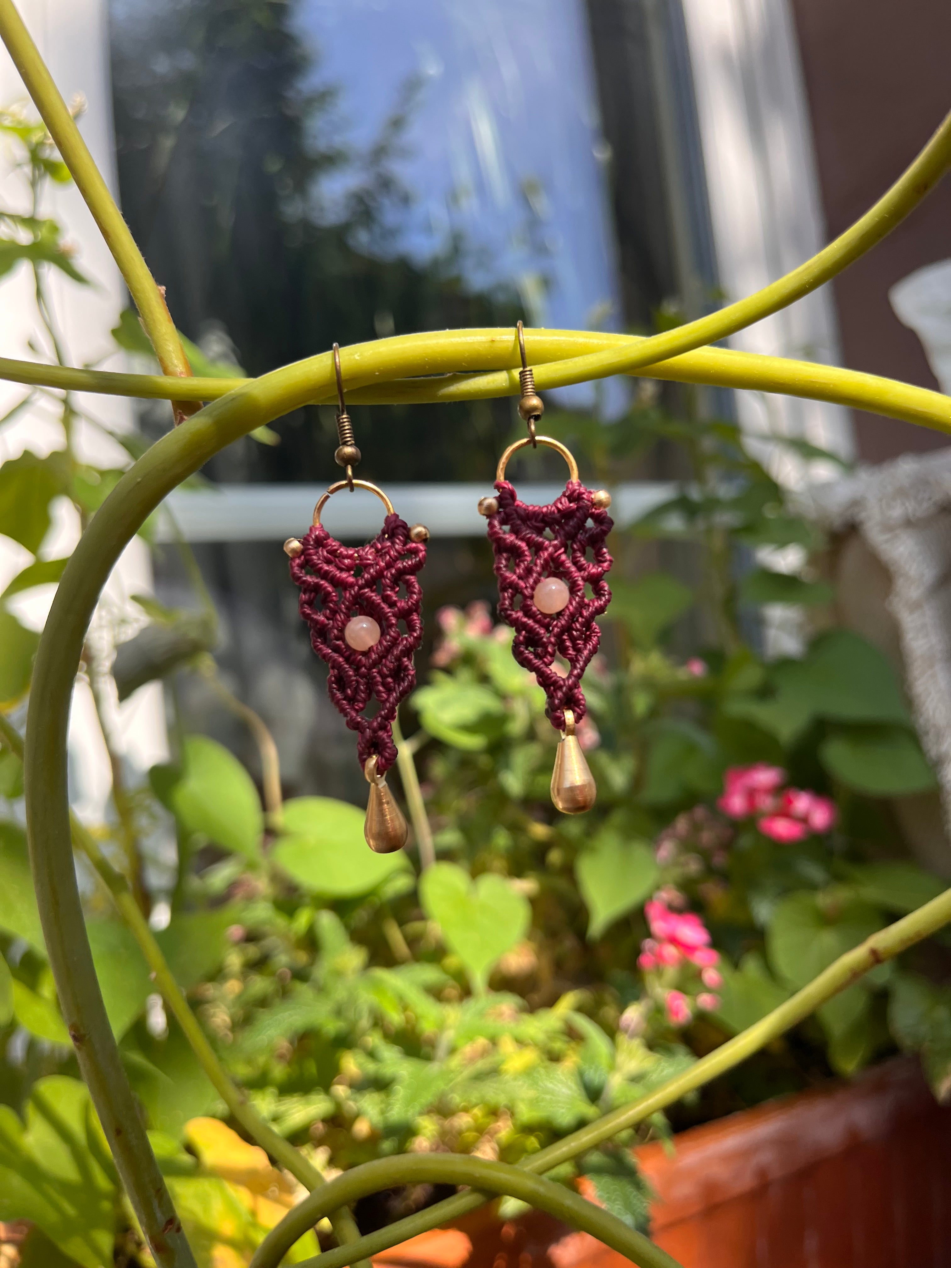 Sunstone purple earrings