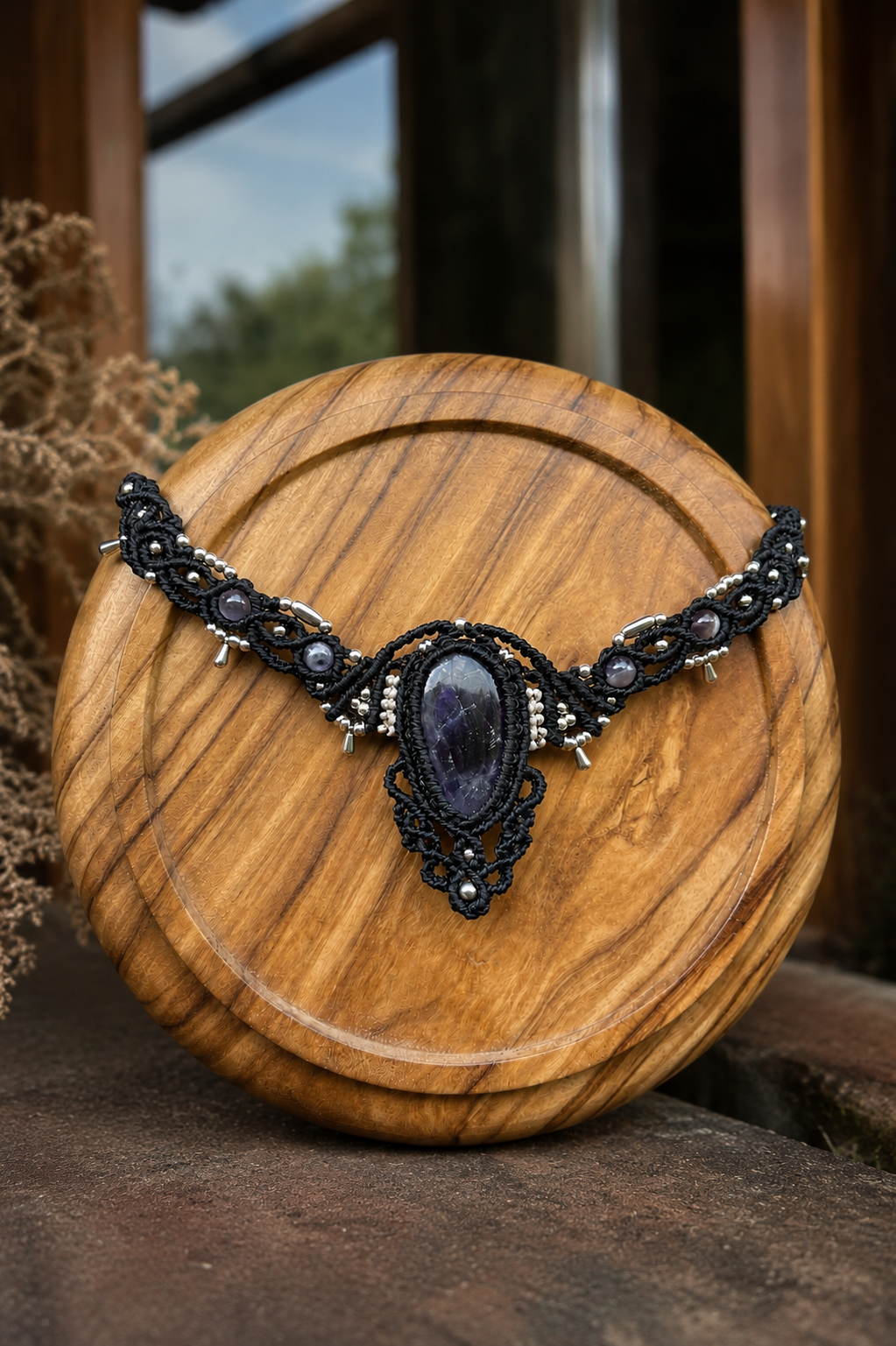 Macrame Amethyst Necklace