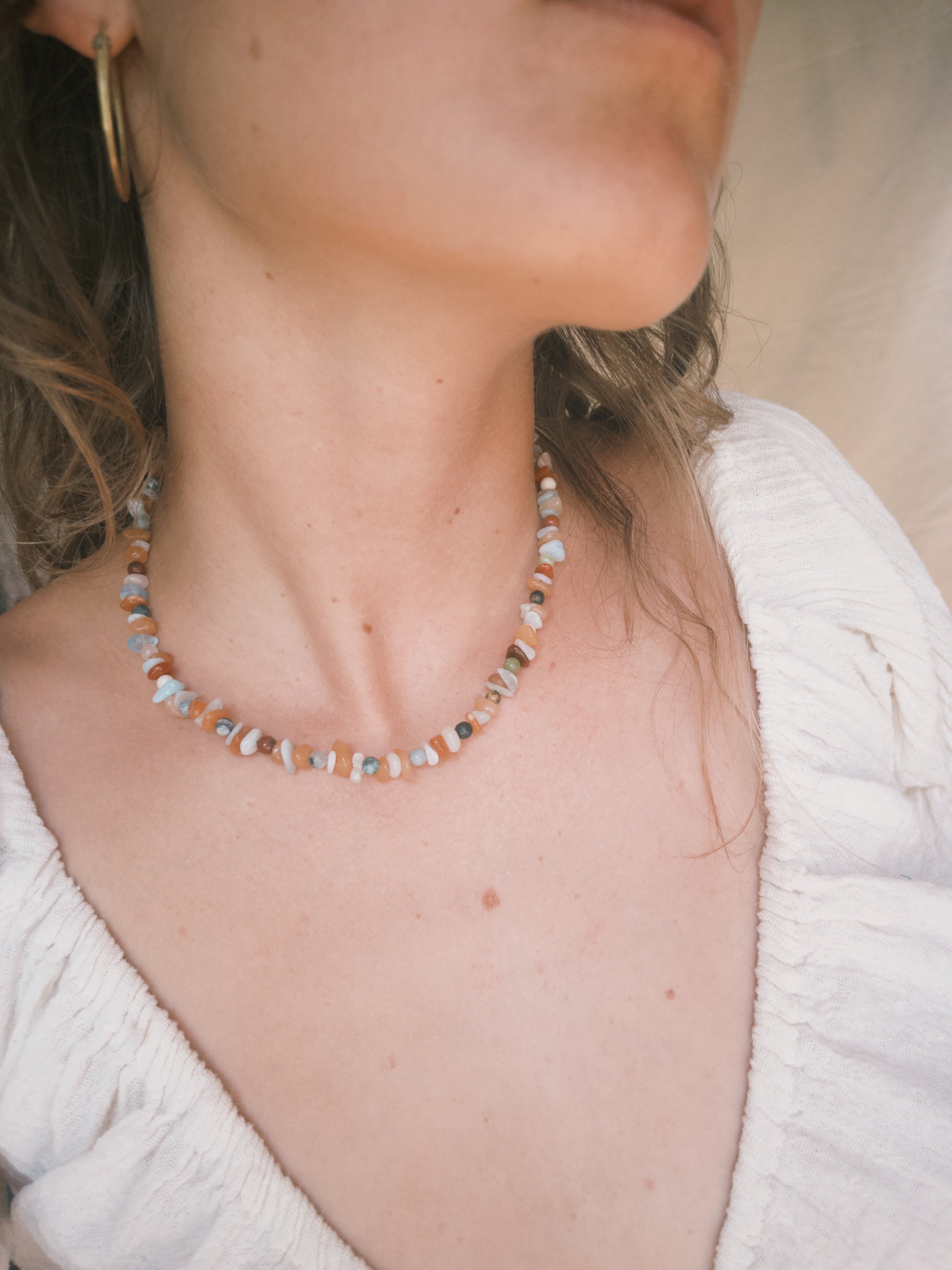 Mixed Gemstone Chip Necklace
