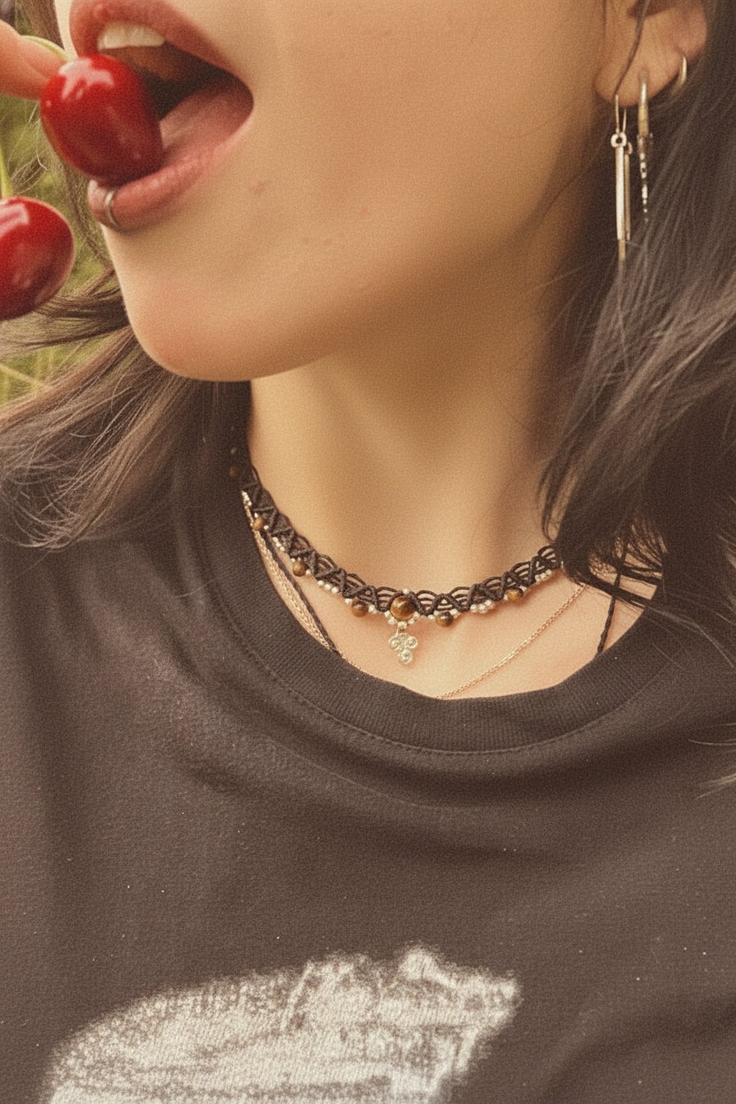 Black choker necklace