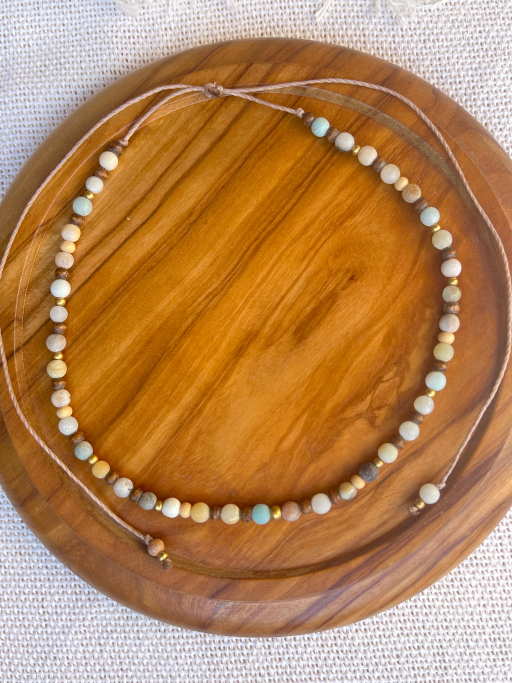 Adjustable Amazonite Beaded Necklace