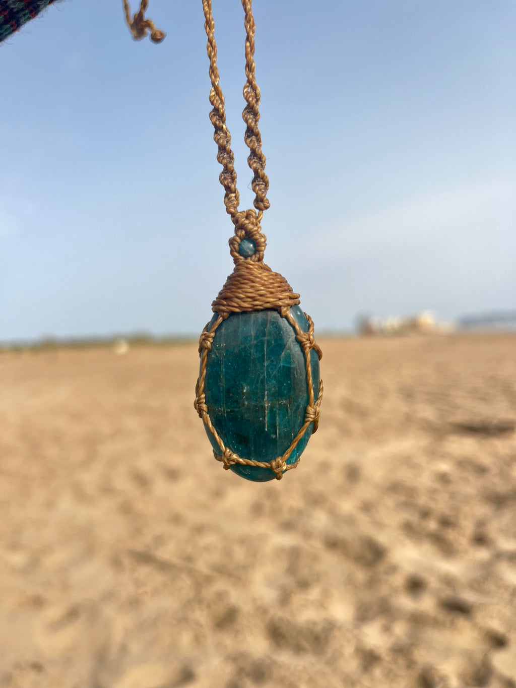 Blue Apatite Macrame Necklace