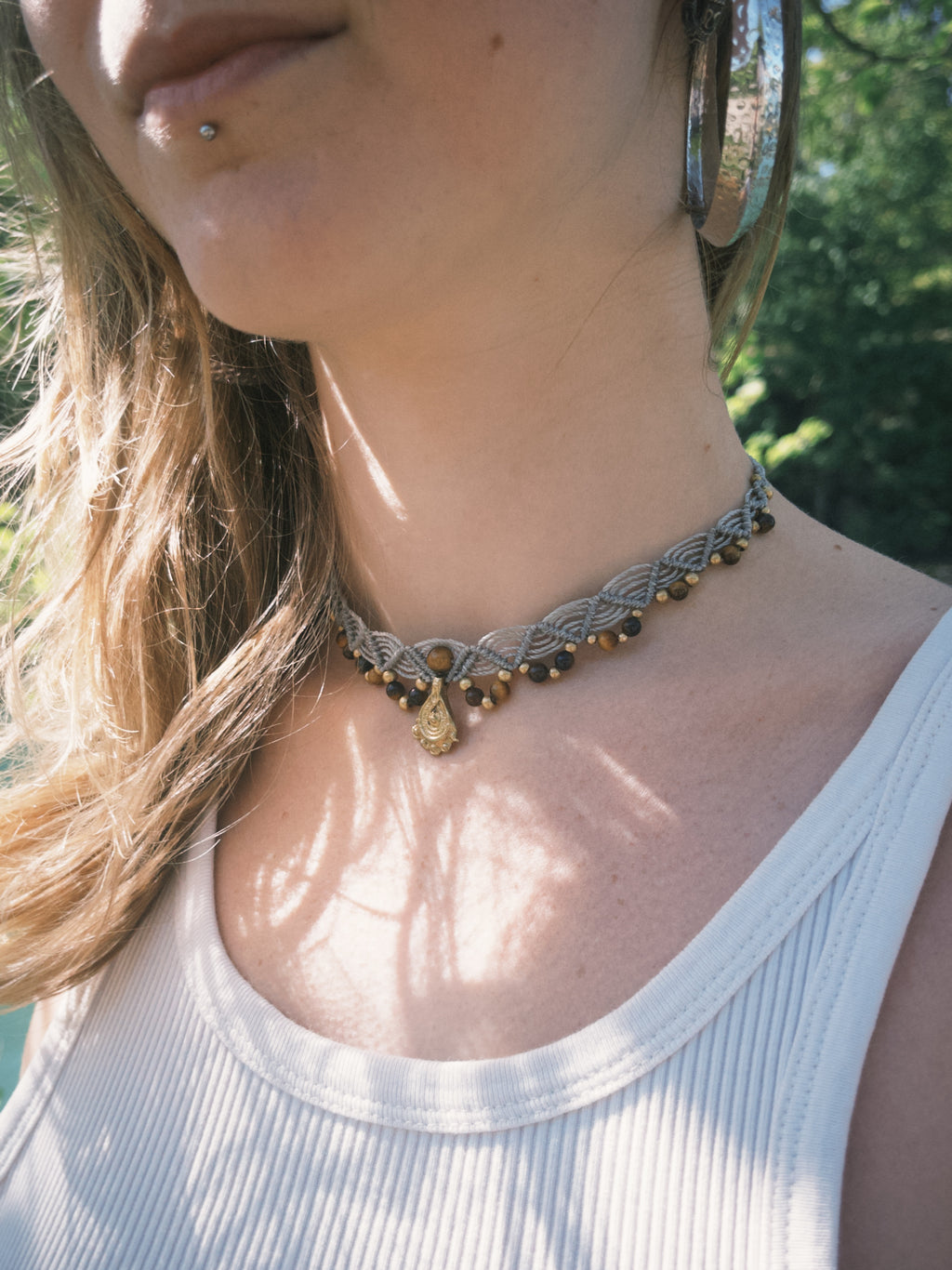 Boho Macrame Choker Necklace