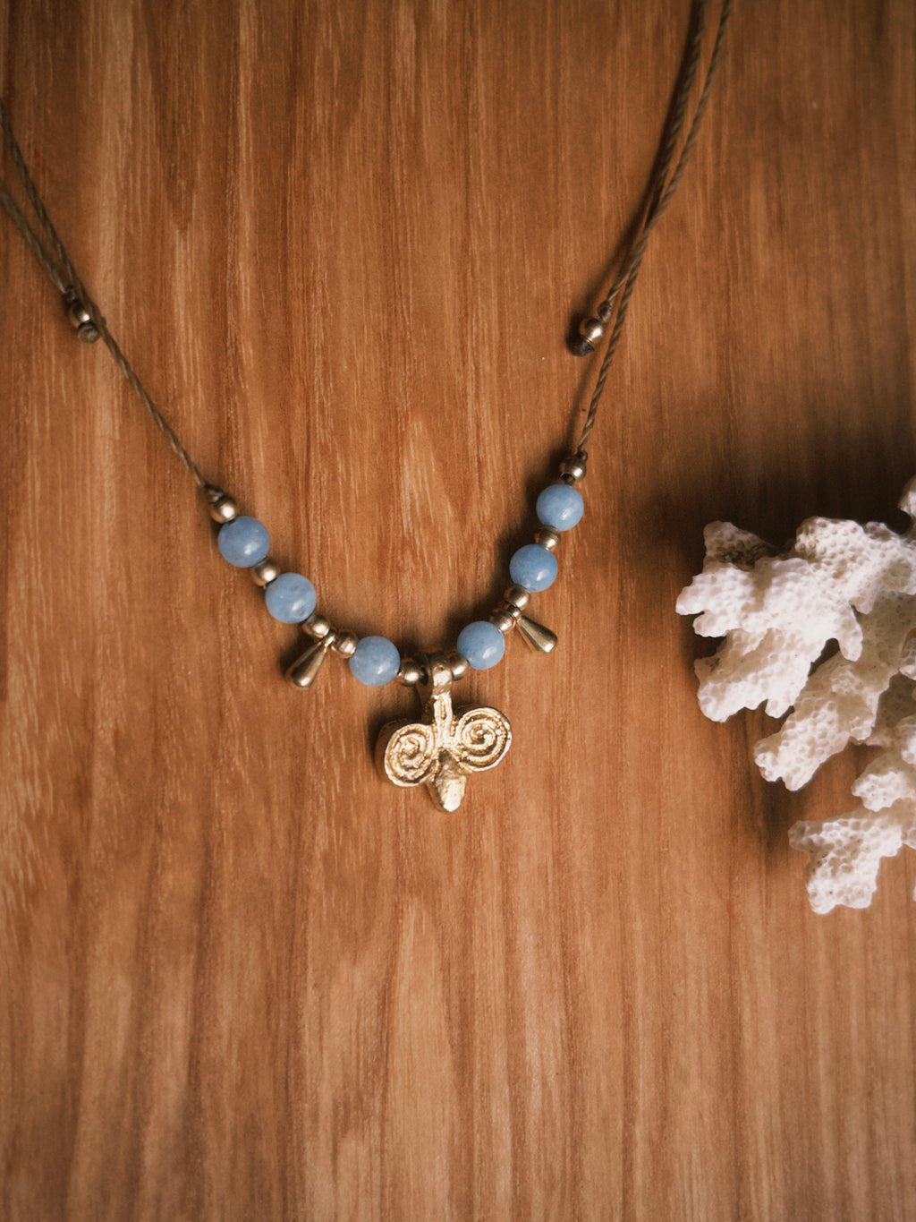 Angelite boho necklace