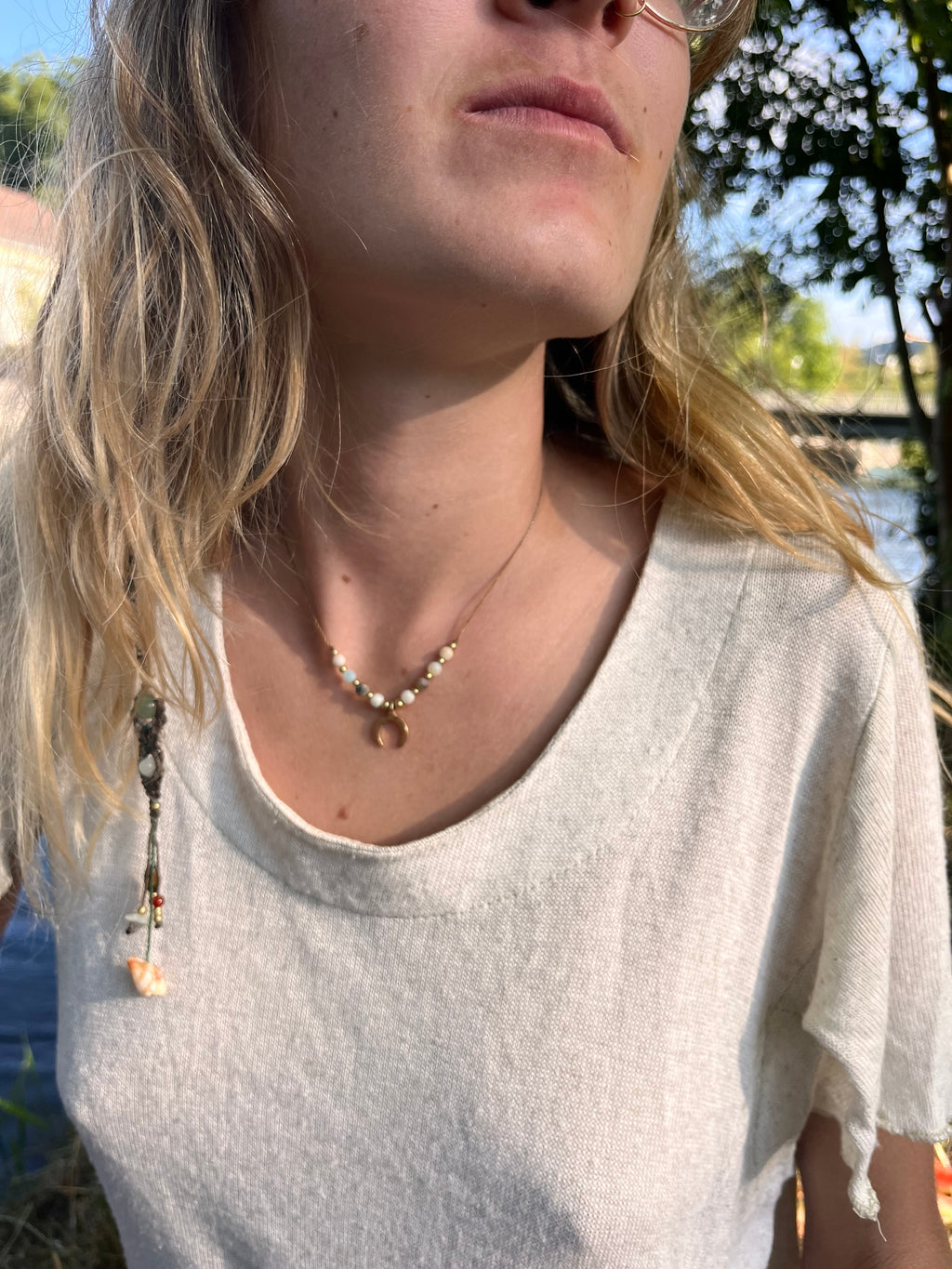 Amazonite stone necklace
