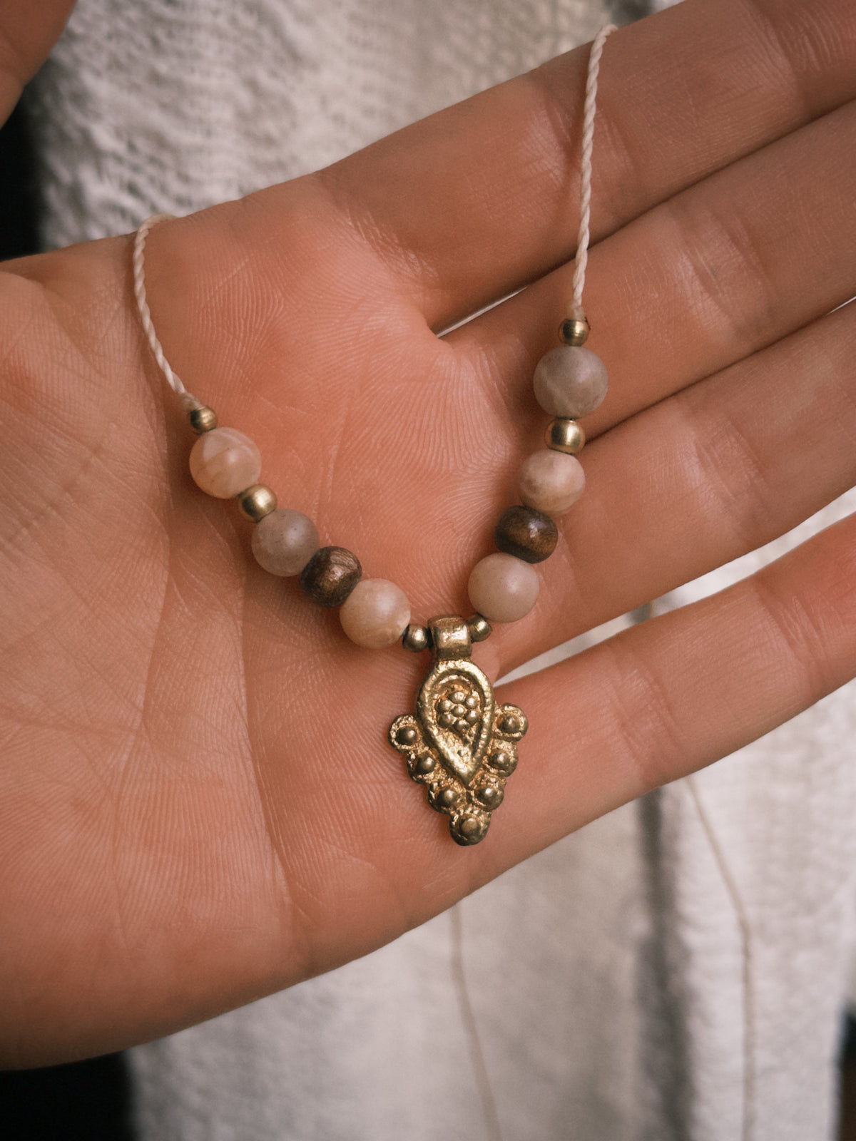 Sunstone boho necklace