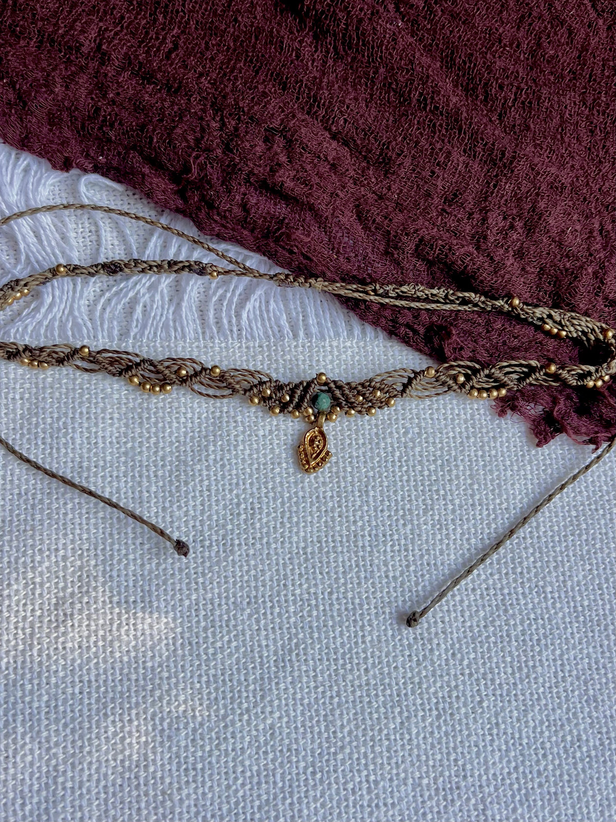 Braun & Olivegrün Choker Halskette
