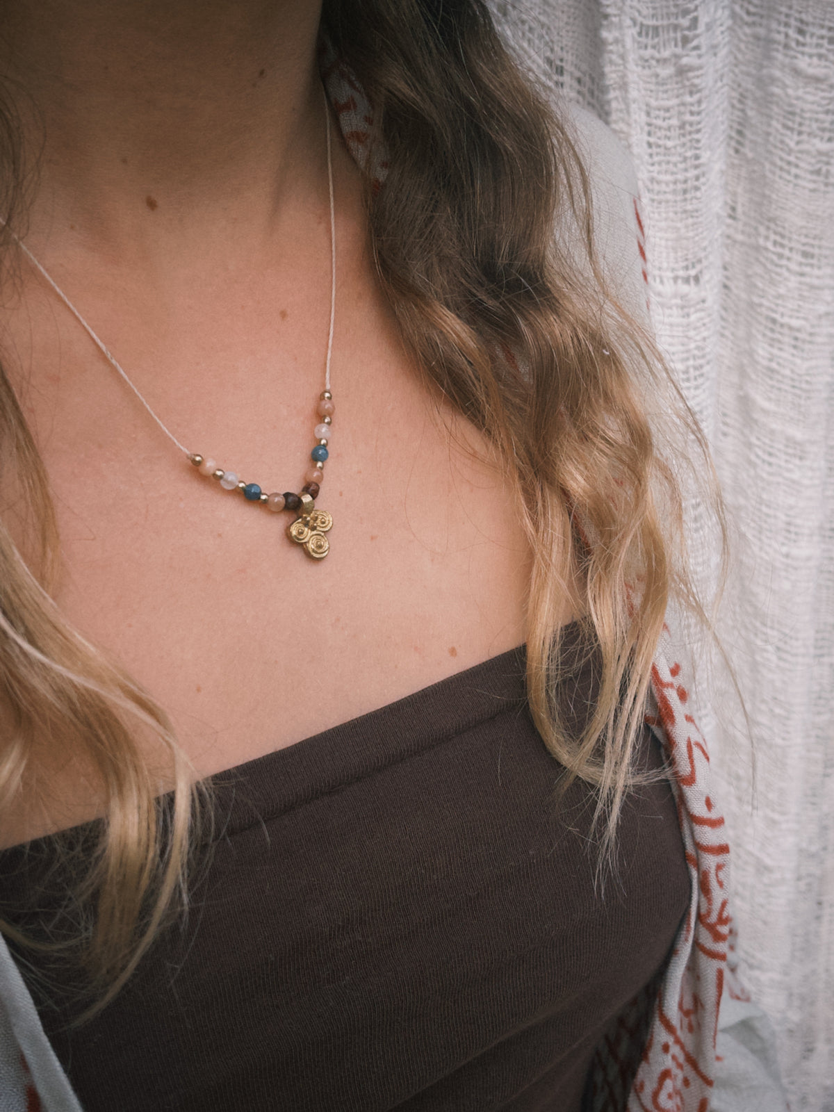 Mixed stones boho necklace