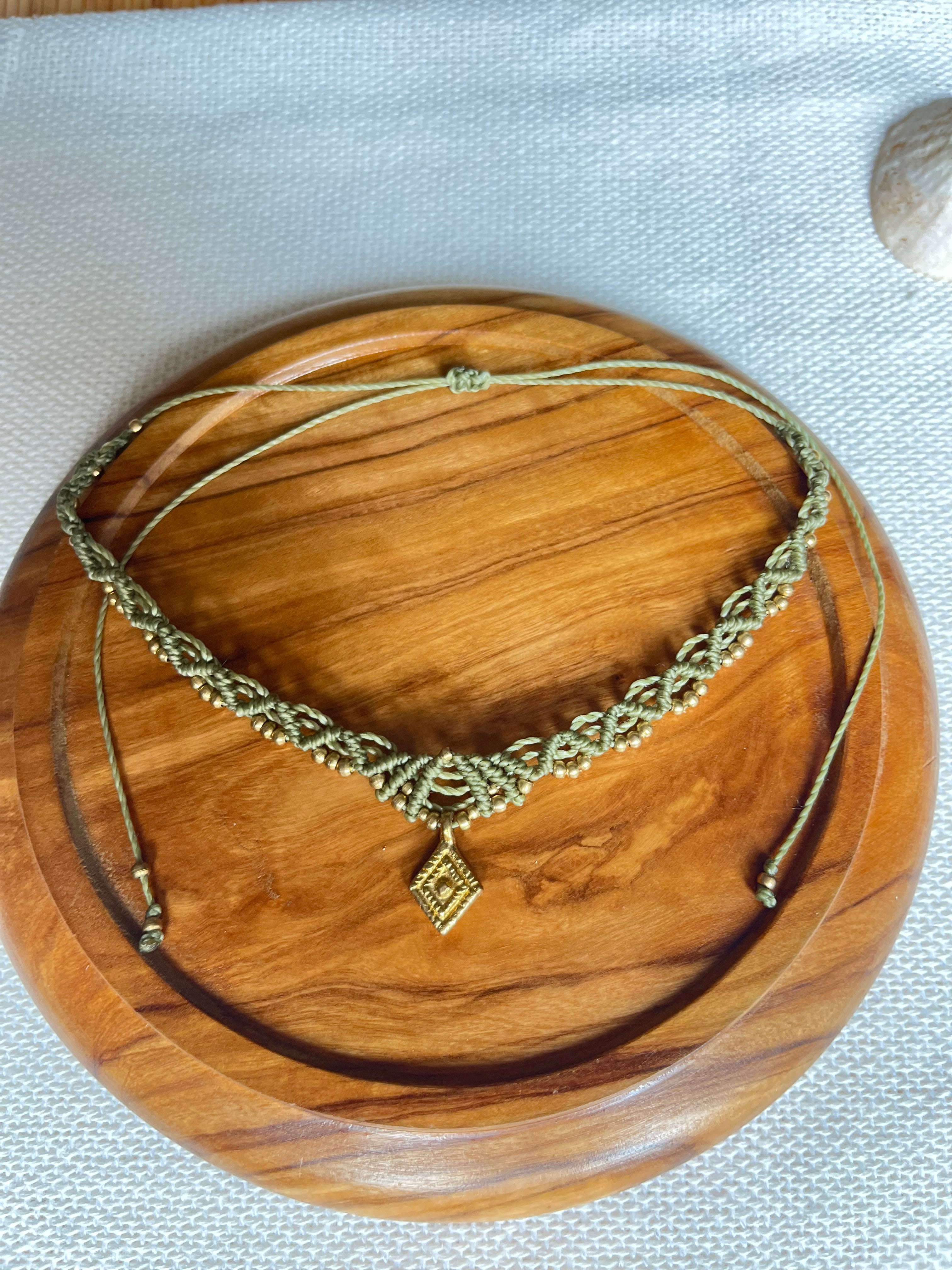 Olive green choker