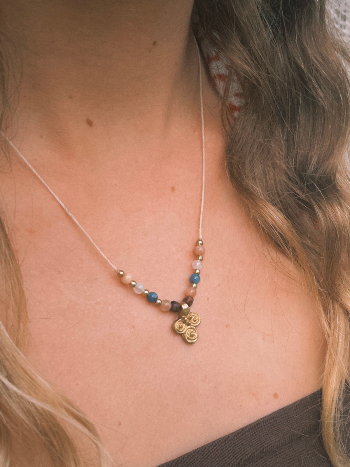 Mixed stones boho necklace