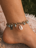 Amazonite & Shell Boho Anklet