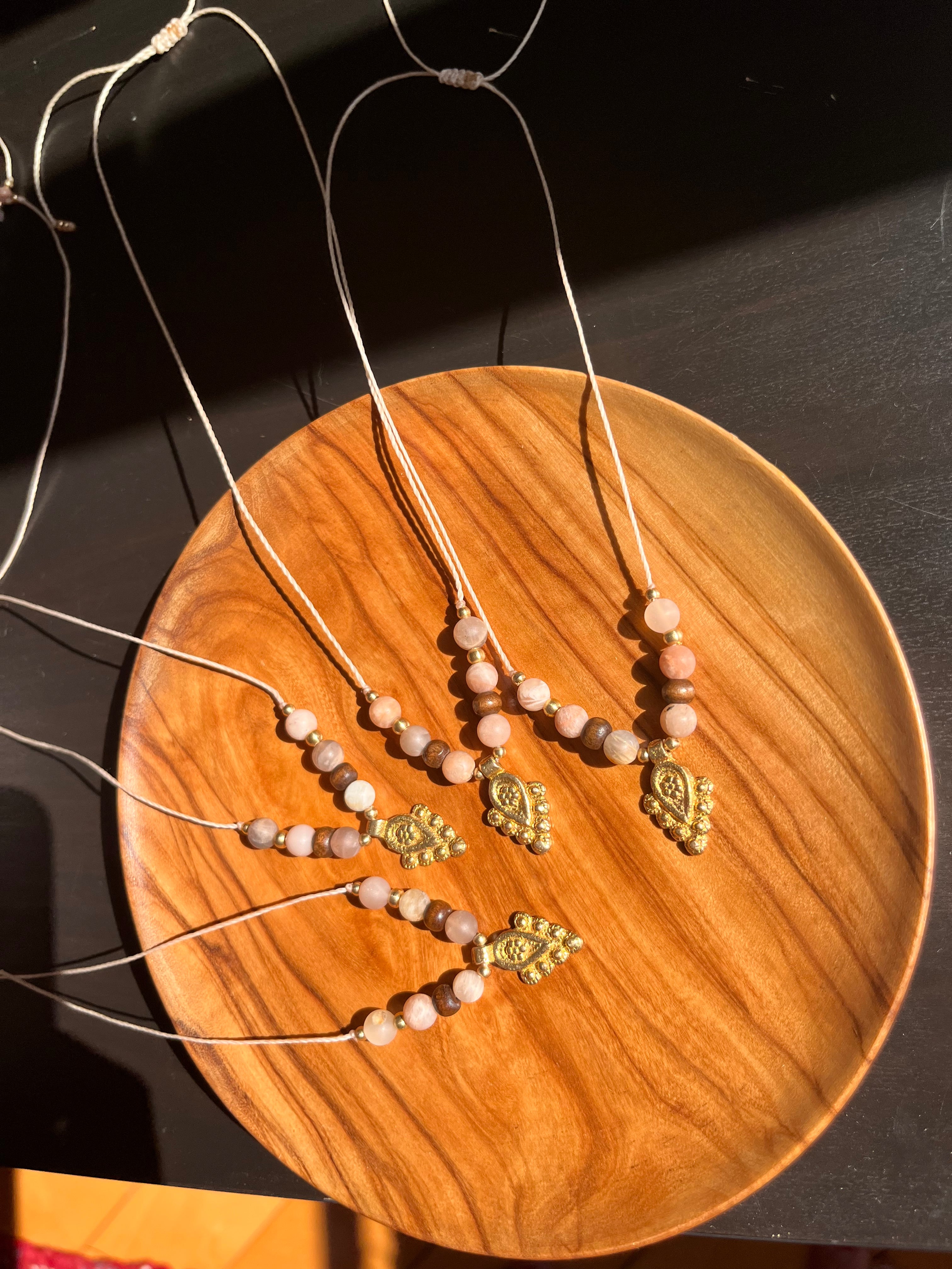 Sunstone boho necklace