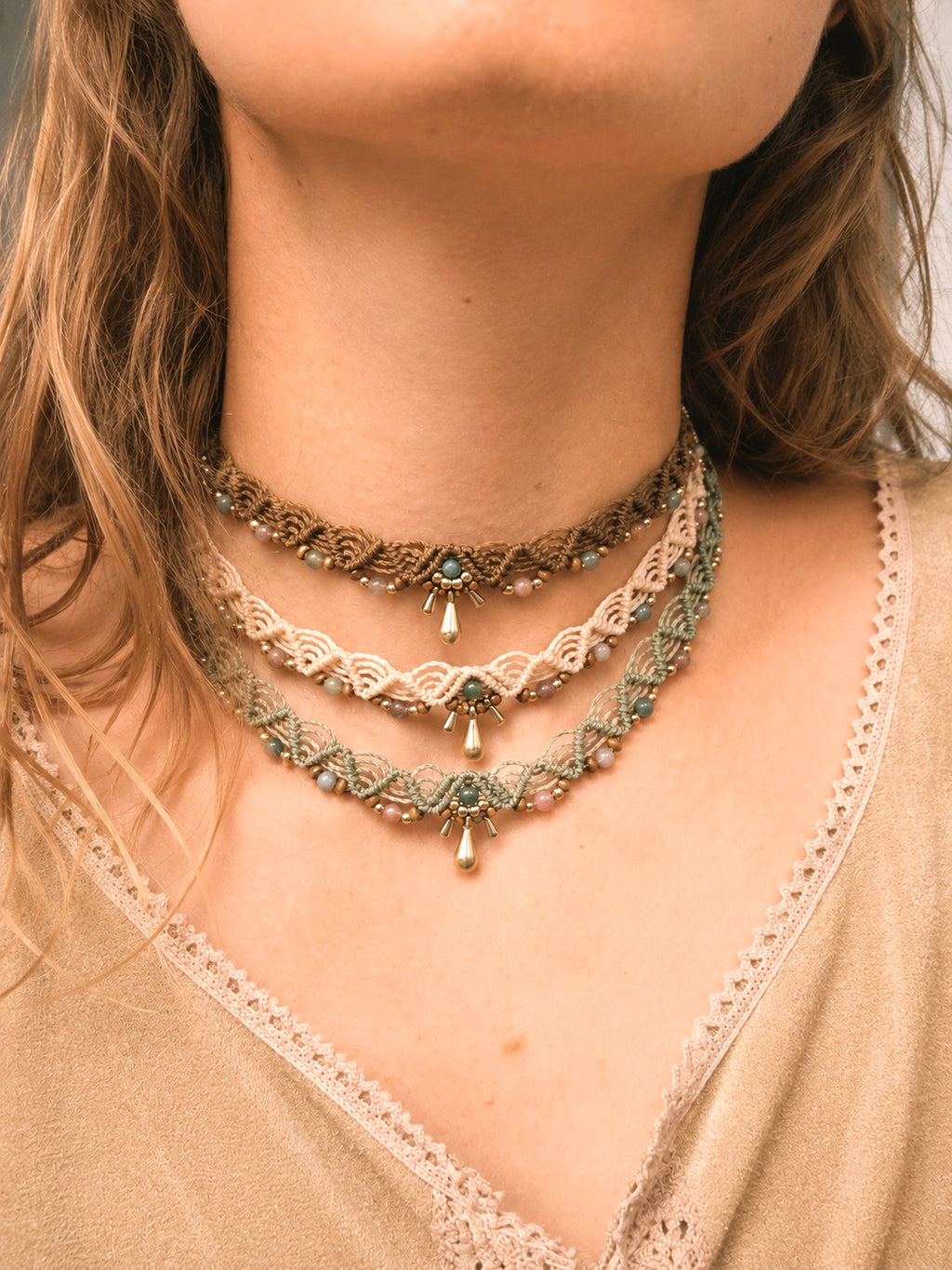 Indian agate choker