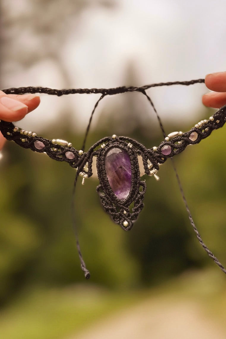Macrame Amethyst Necklace