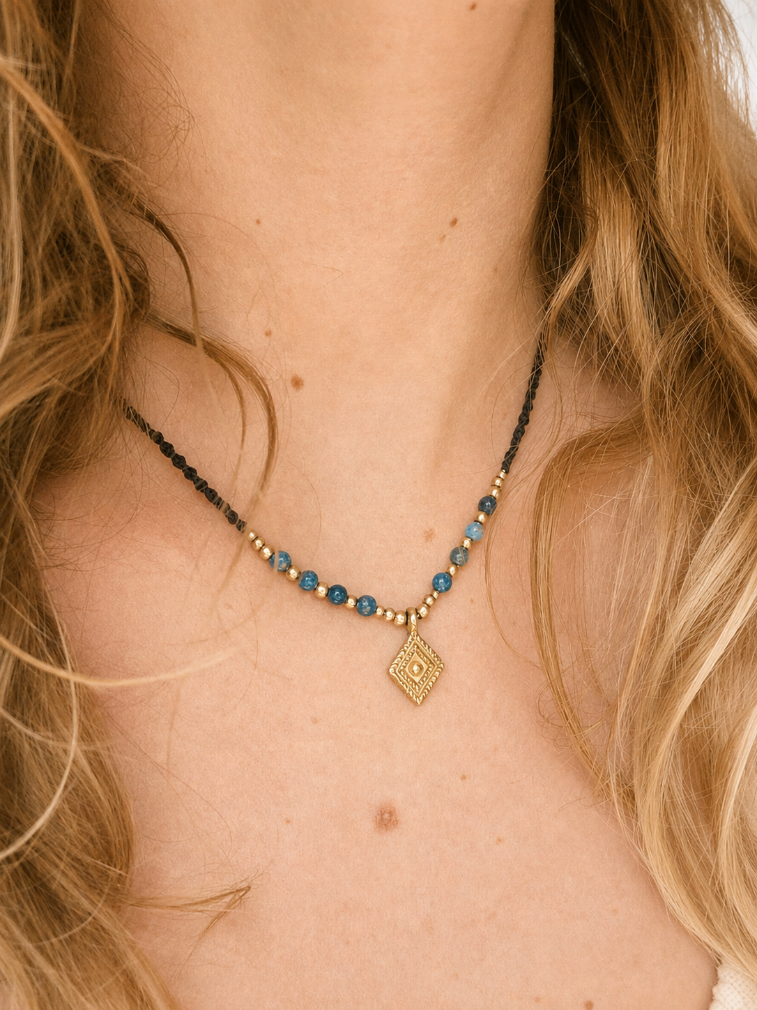 Apatite Pendant Necklace – Adjustable Boho Gemstone Necklace
