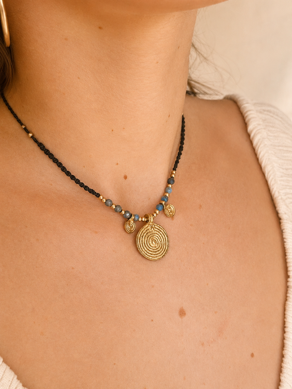 Apatite Pendant Necklace – Adjustable Boho Gemstone Necklace