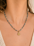 Natural Stone Charm Necklace – Apatite or Botswana Agate