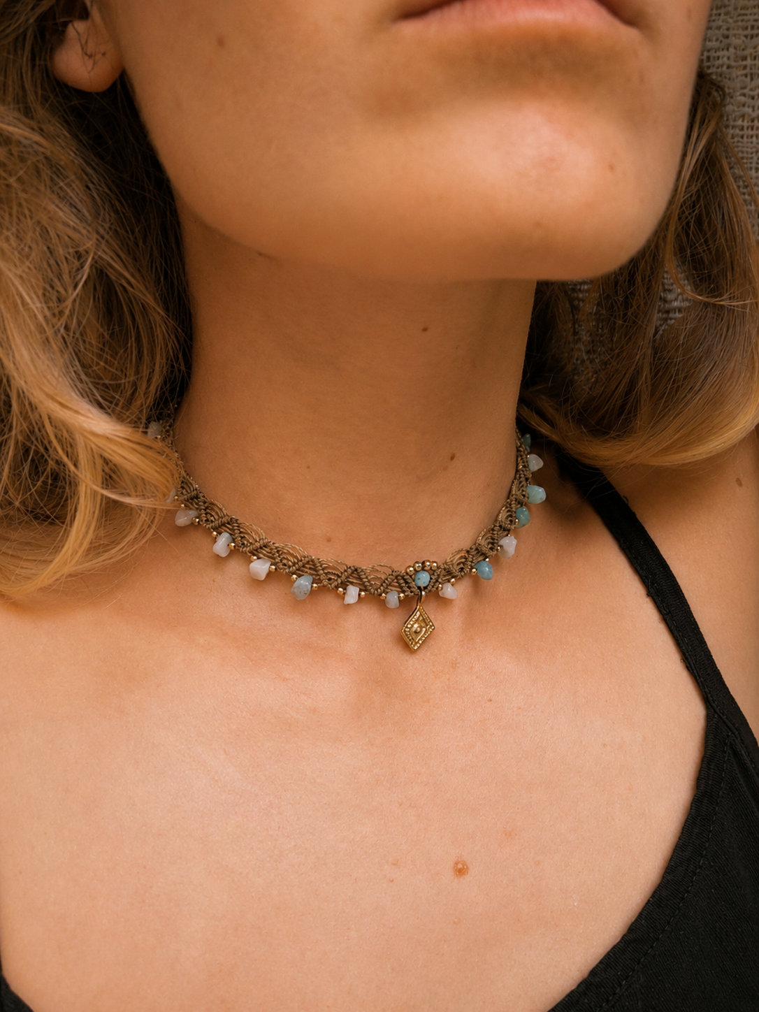 Amazonite Macrame Choker