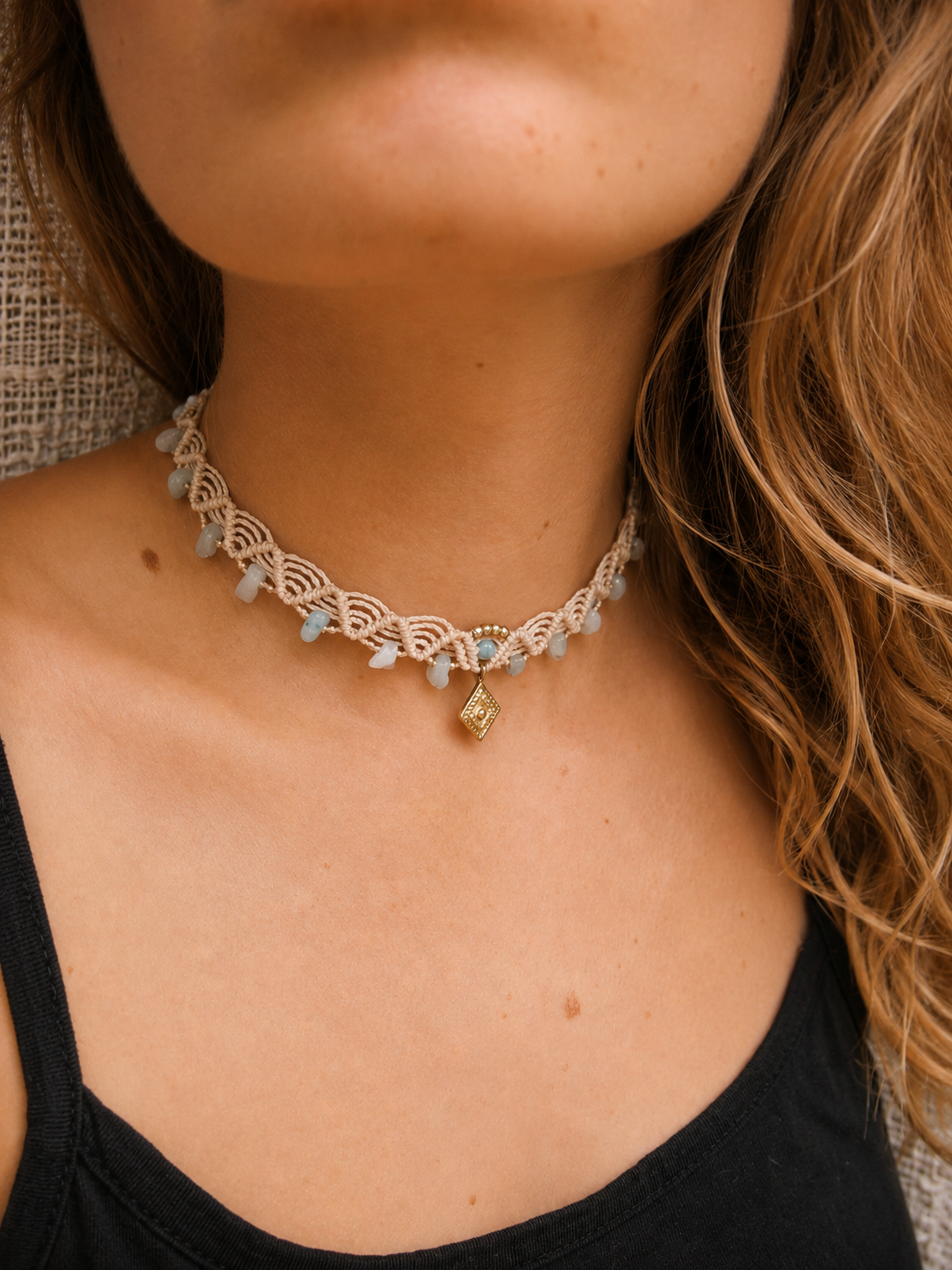 Amazonite Macrame Choker