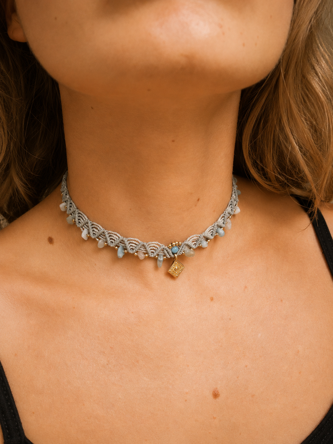 Amazonite Macrame Choker