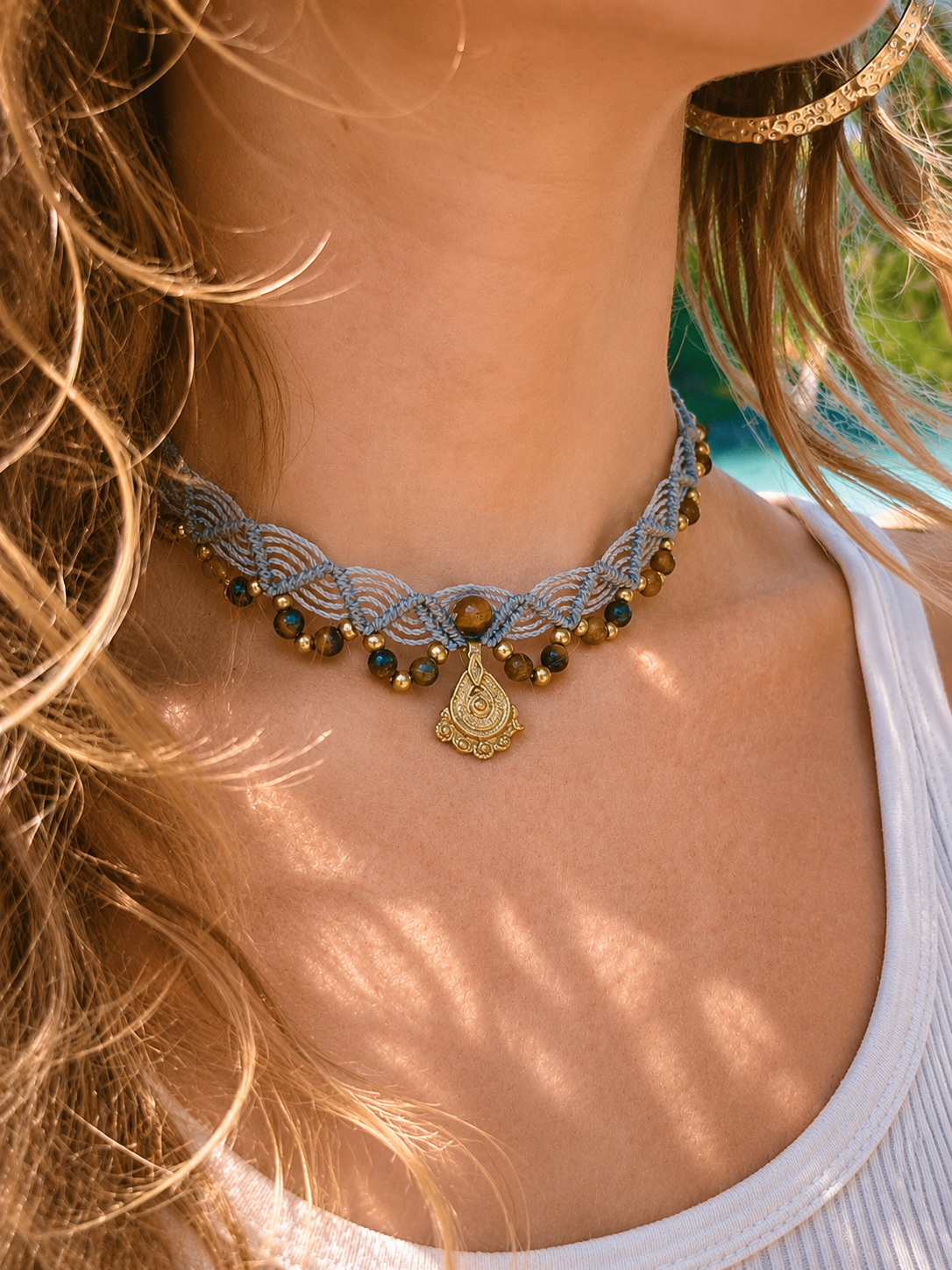 Boho Macrame Choker Necklace